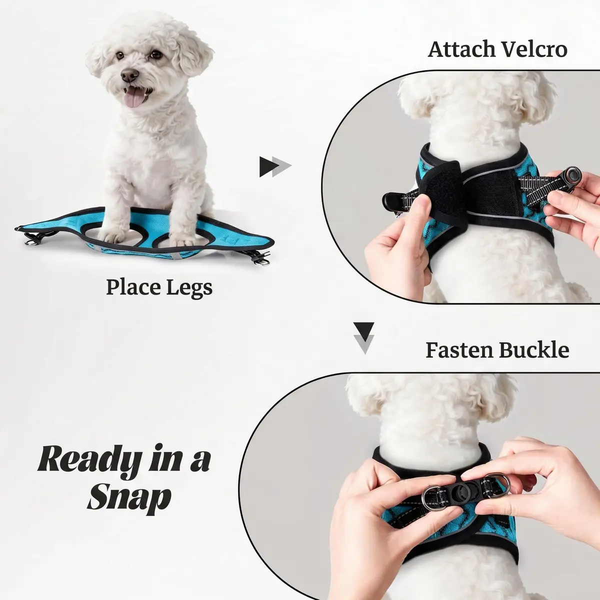 YIMEIS No Pull Dog Puppy Harness and Leash Set Reflective Mesh Vest Small | Breathable, Safety & Control - view 4