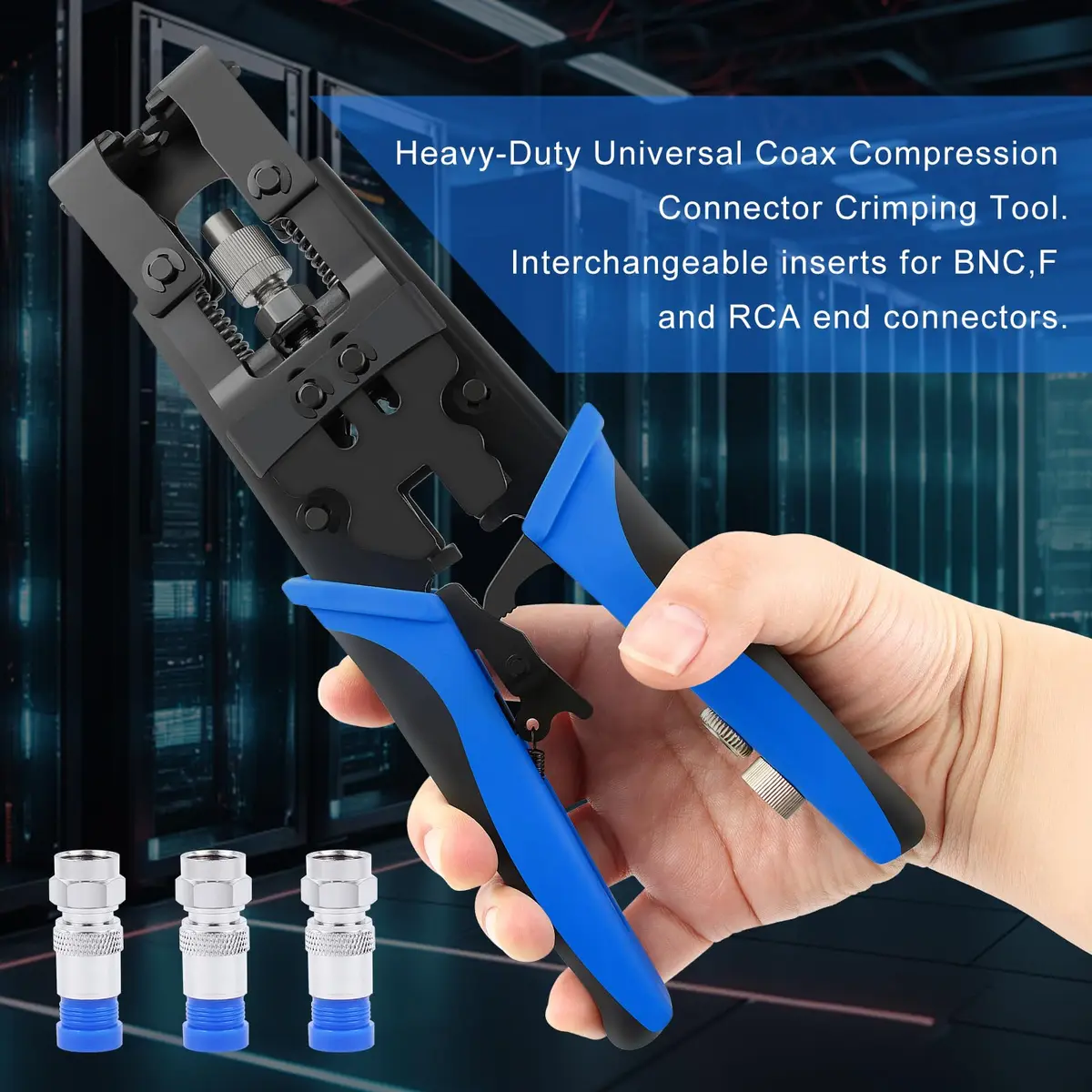 Delgada Coax Cable Crimper 3-in-1 BNC Compression Tool for RG58 RG59 RG6 | Durable, Ergonomic, Waterproof - view 5