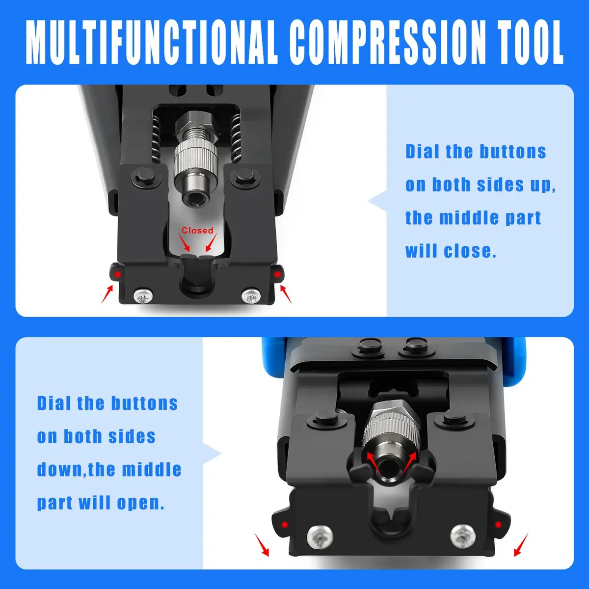 Delgada Coax Cable Crimper 3-in-1 BNC Compression Tool for RG58 RG59 RG6 | Durable, Ergonomic, Waterproof - view 4