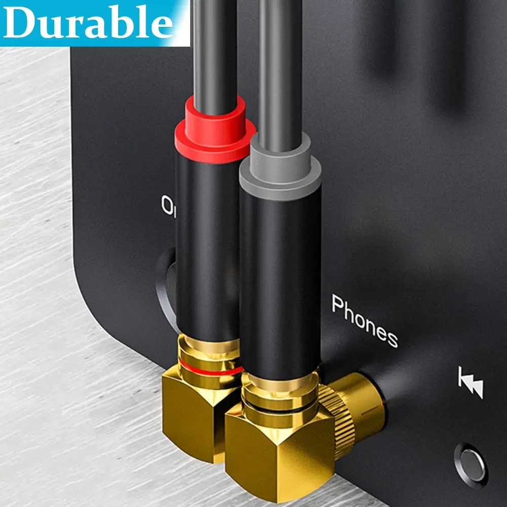 Warmstor 8-Pack RCA Right Angle Adapter 90 Degree Male to Female Connector | Extends Less Than 1 Inch - view 6
