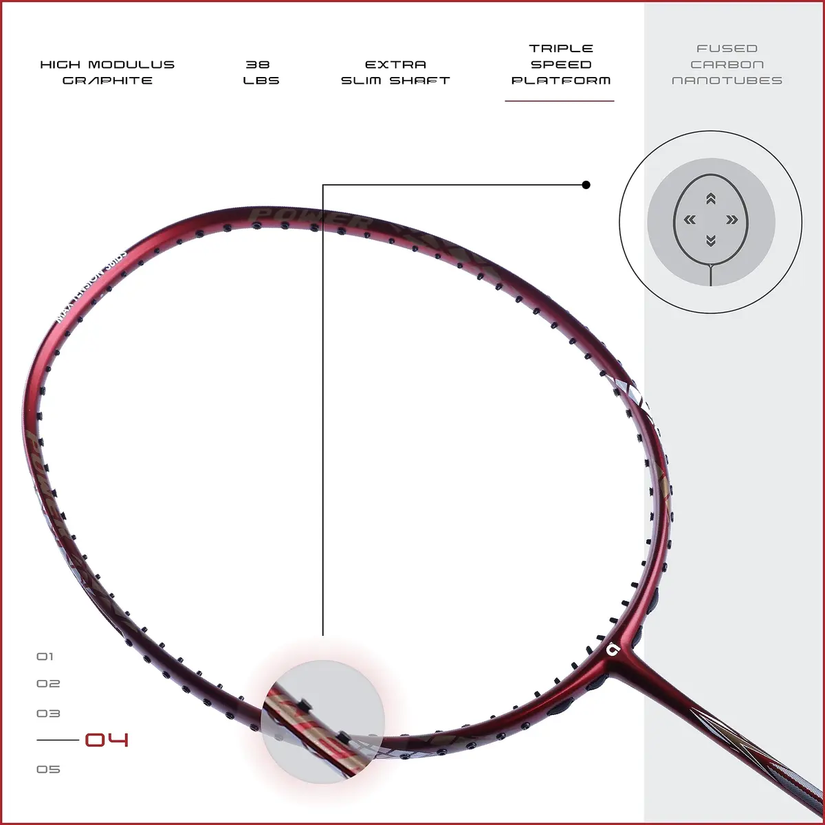 Apacs Finapi 232 Badminton Racket 38 LBS | High Power, Japanese Graphite, Made in Vietnam - view 2