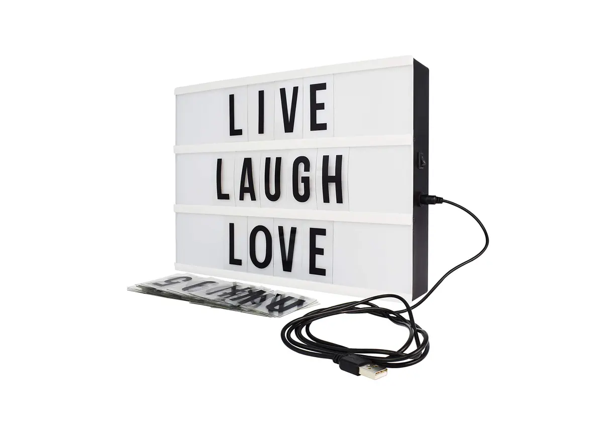 Northpoint White Decorative Signage 10-LED Mini Box | Vintage Alphabet Home Lighting - main product image