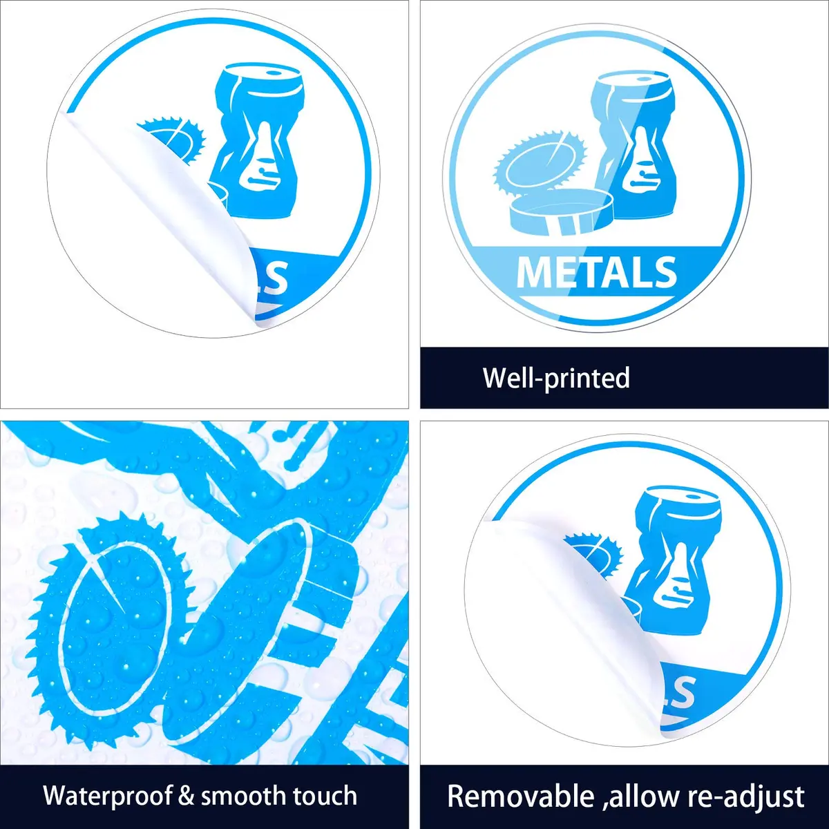 Outus Recycle Sticker Decal 10cm Waterproof Labels for Trash & Recycling | Bilingual, Removable Vinyl - view 4