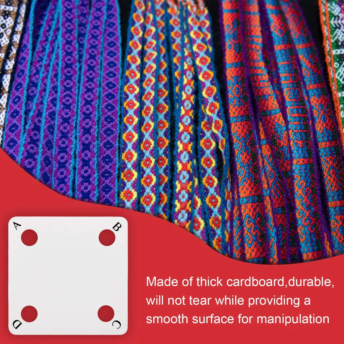 Chuangdi 50 Pieces Weaving Cards | Tablet Weaving Card Paper Loom Cards for Loom or Inkle Loom Supplies - view 6