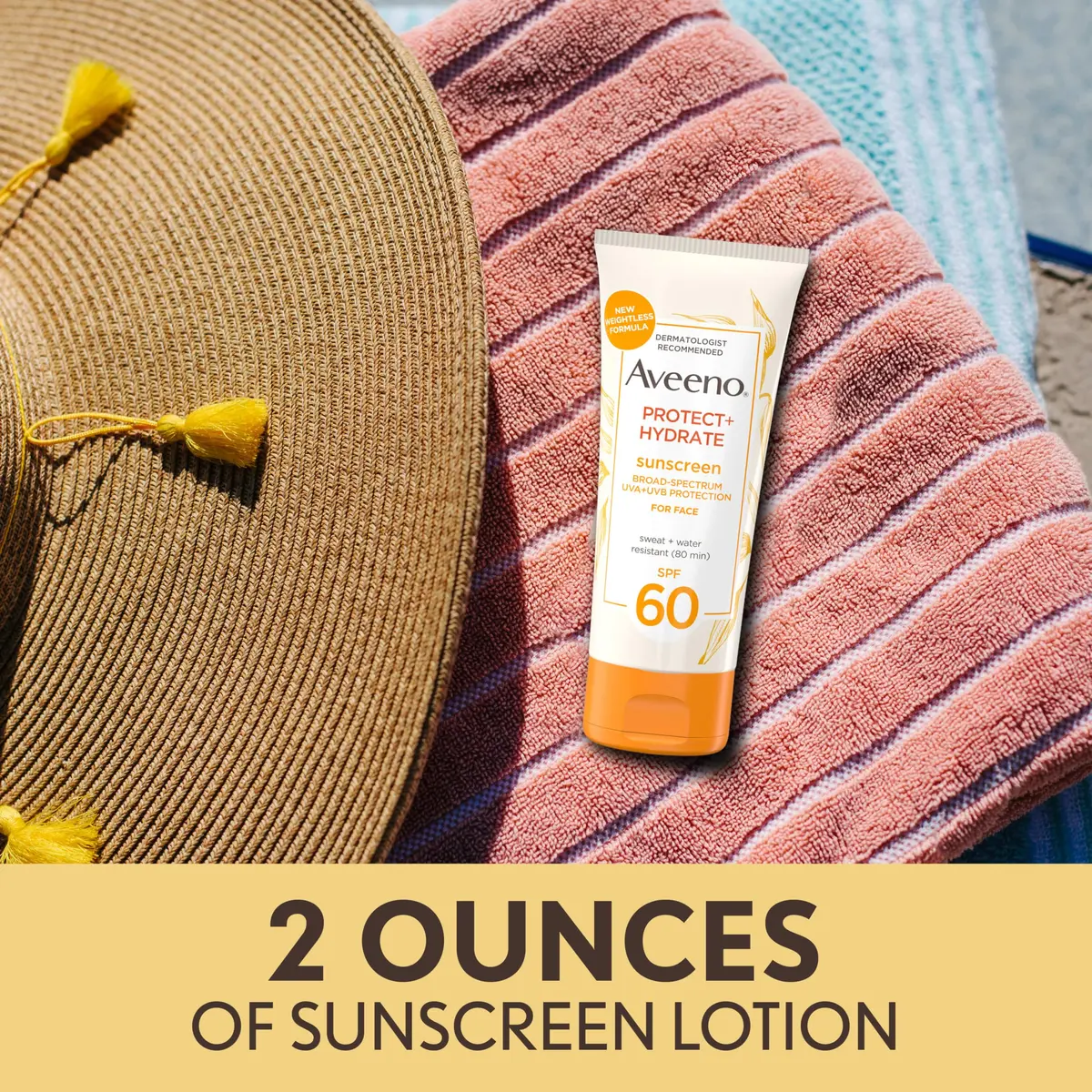 Aveeno Protect + Hydrate SPF 60 Face Sunscreen, Prebiotic Oat, 2 fl oz | Broad Spectrum Hydration & UVA/UVB Protection - view 3