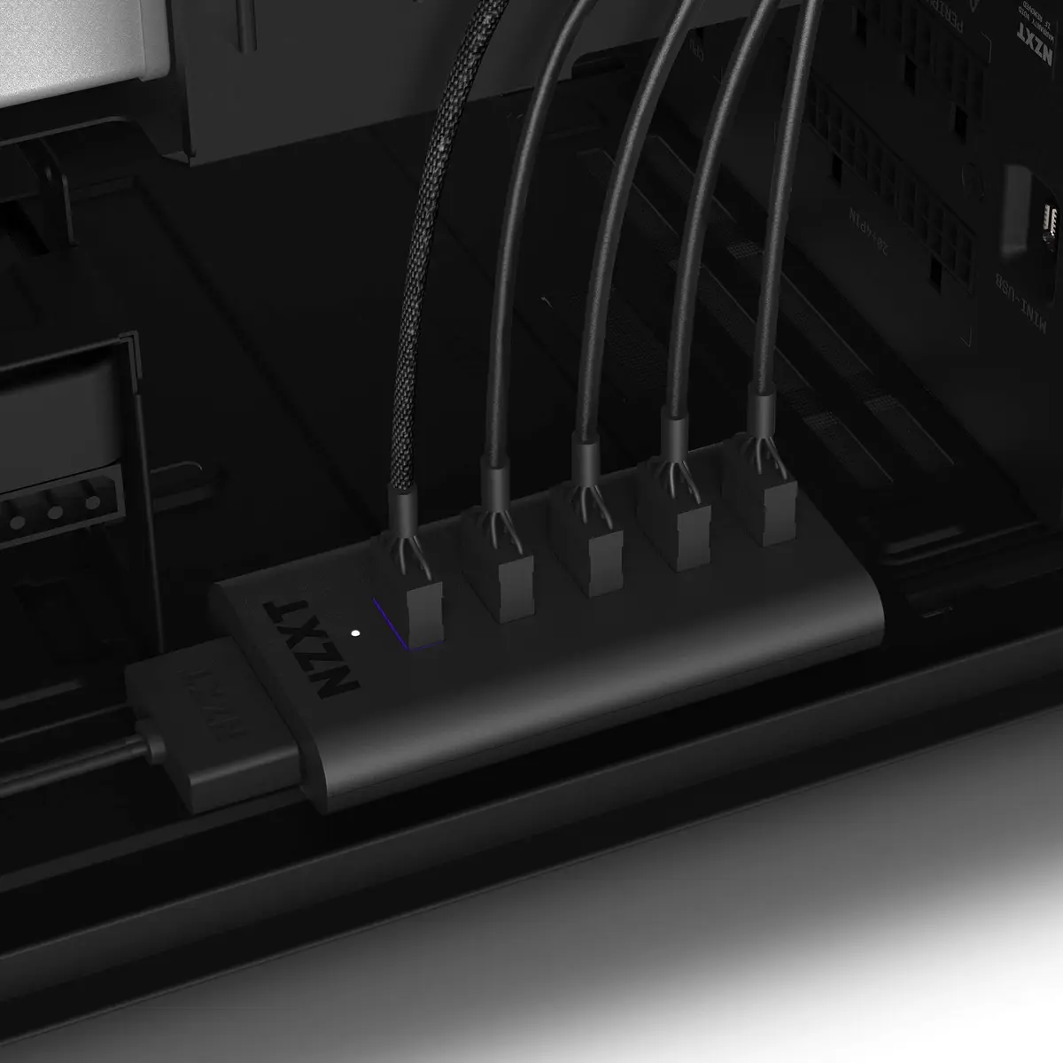 NZXT Internal USB Hub 3 - Expands 4 USB 2.0 Ports - Sleek Multifunctional Design - SATA Power Connection - Plug and Play | Compact, Stable Power, Easy Install - view 7