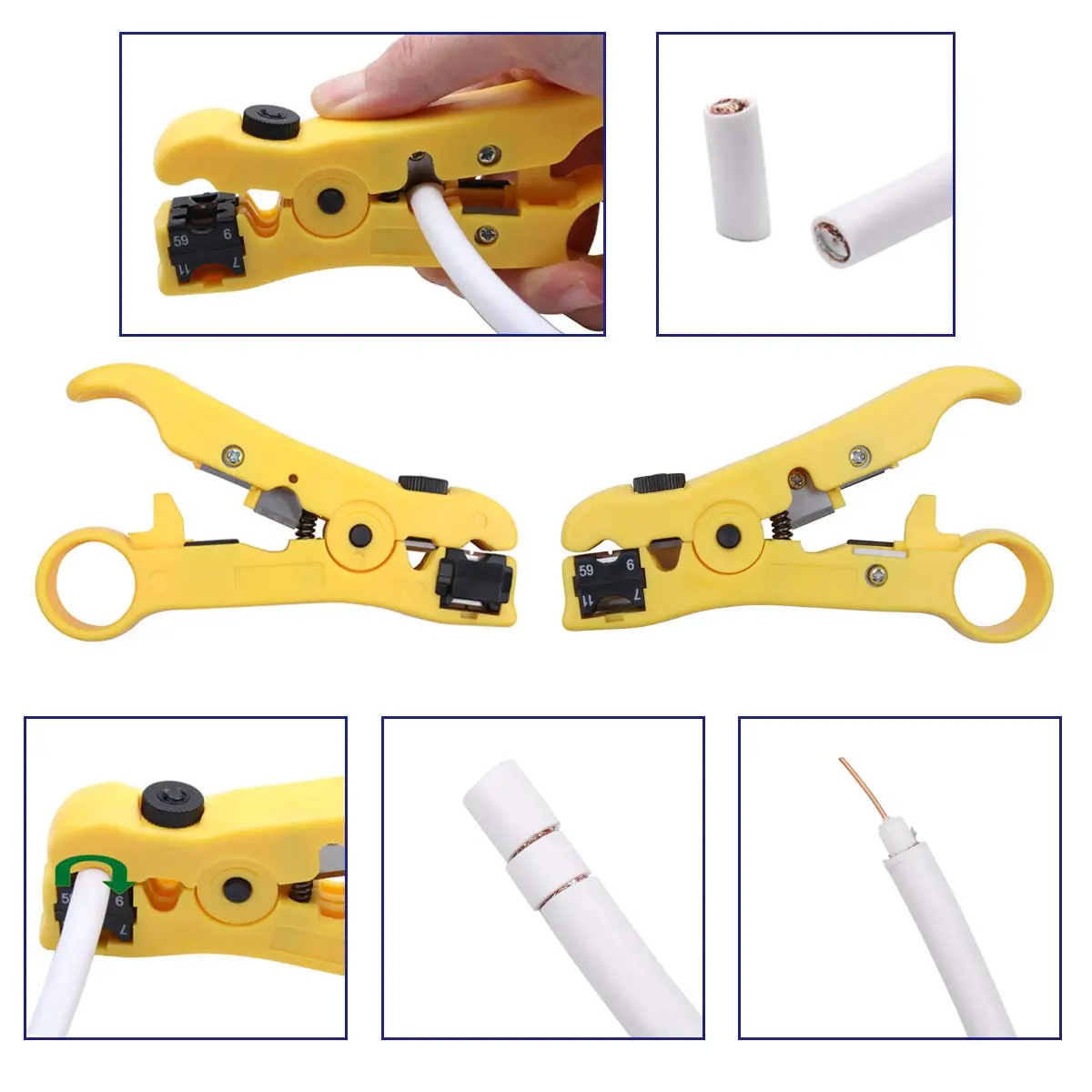 Delgada Coax Cable Crimper Kit, Compression Tool for RG6 RG59 RG11 | Precise & Durable (70-120 chars) - view 6