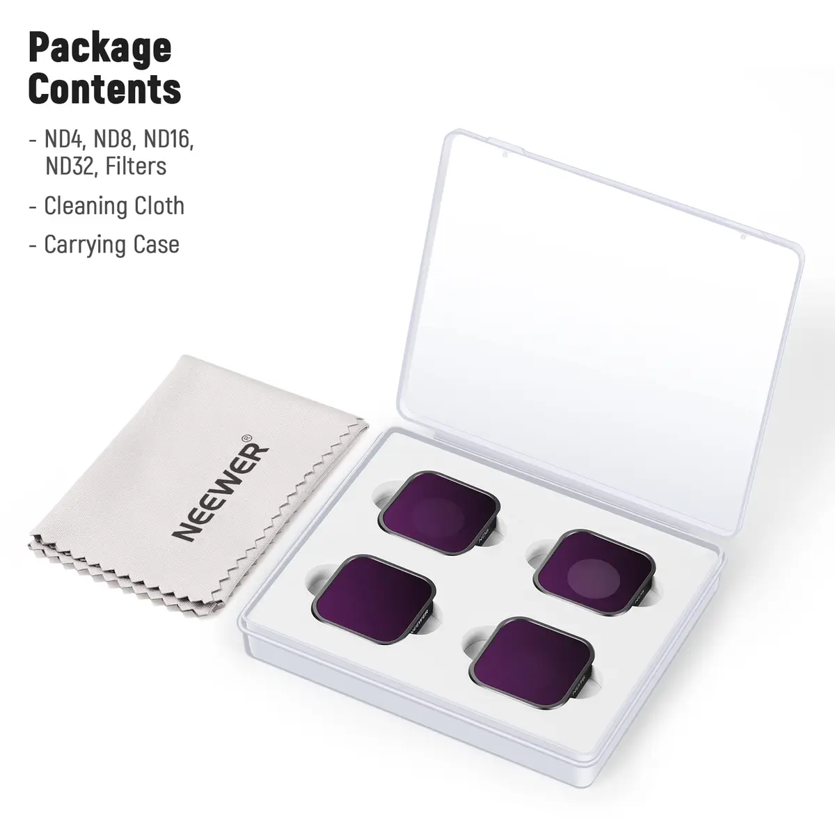 NEEWER 4-Pack ND Filter Kit for GoPro Hero 13/12/11/10/9 Cameras | Multicoated Optical Glass, Aviation Aluminum Frame - view 6