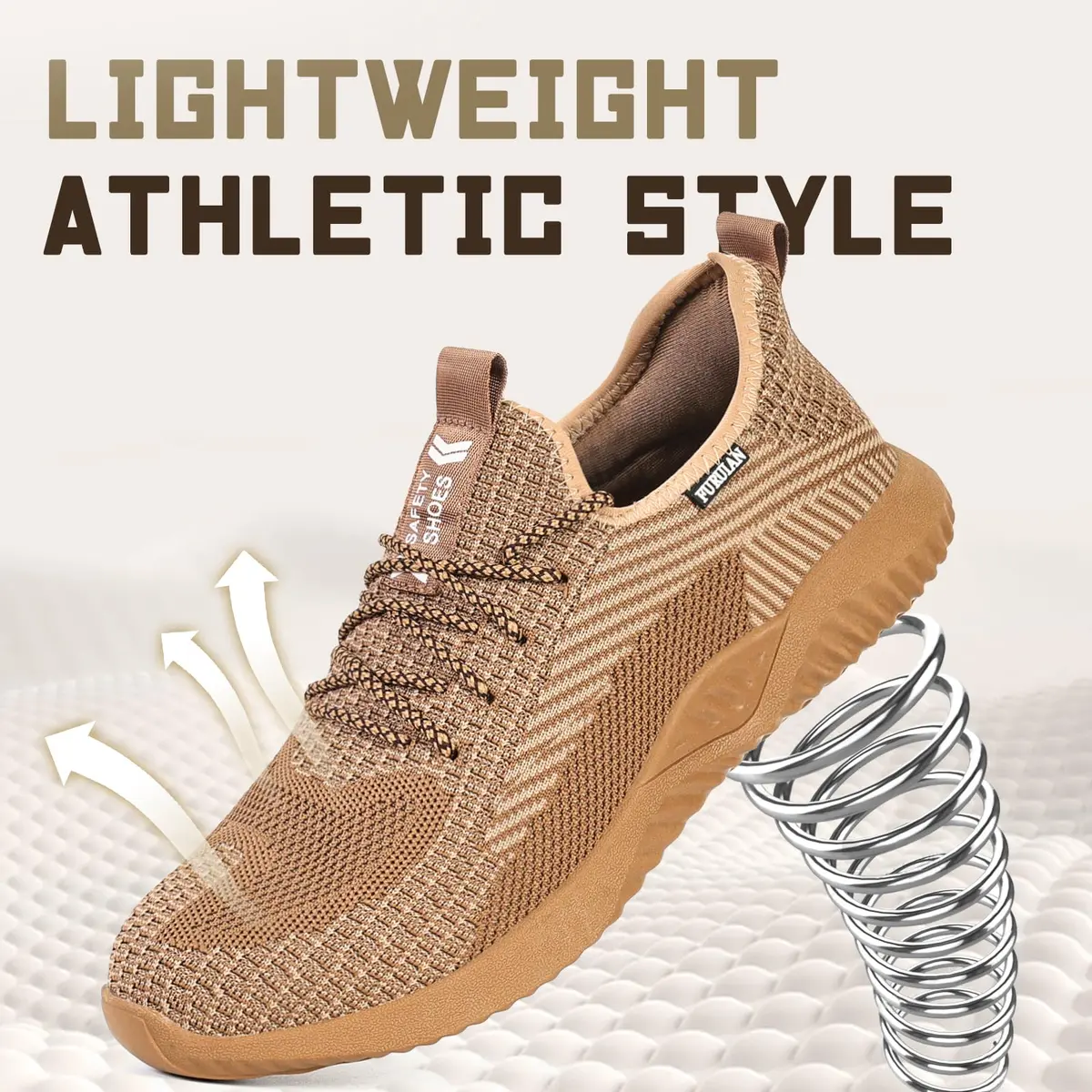 Furuian Steel Toe Work Shoes for Men Women Safety Construction Sneakers | Impact & Puncture Protection - view 5