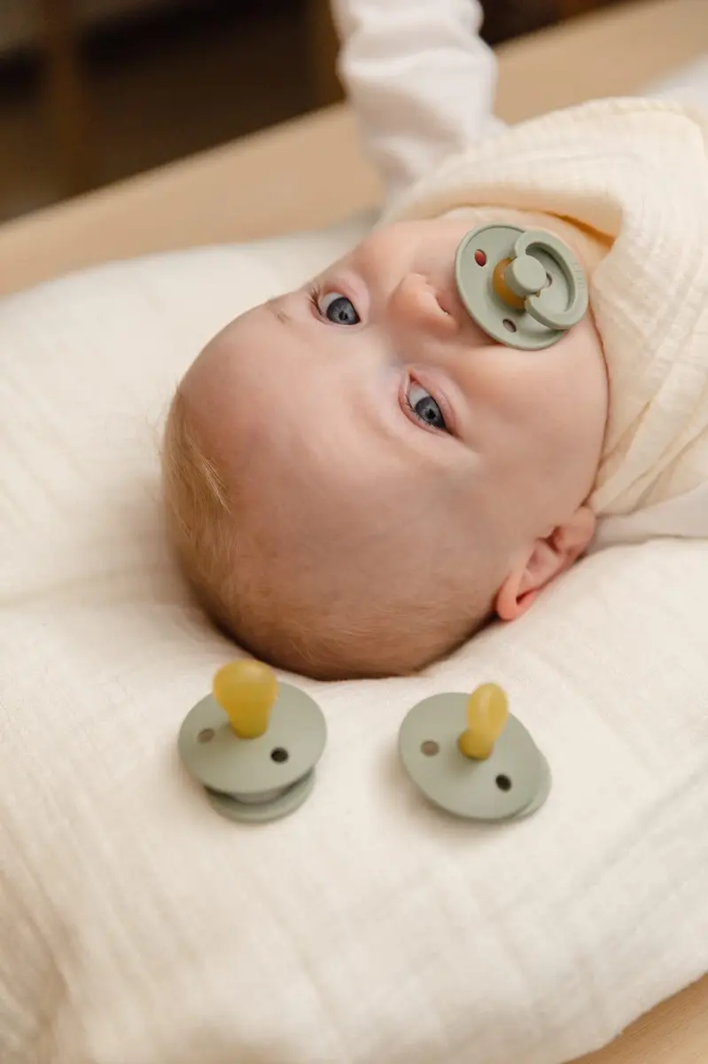 Bibs Pacifiers Blush/Ivory | Natural Rubber Baby Pacifier | 6+ Months | Made in Denmark - view 5