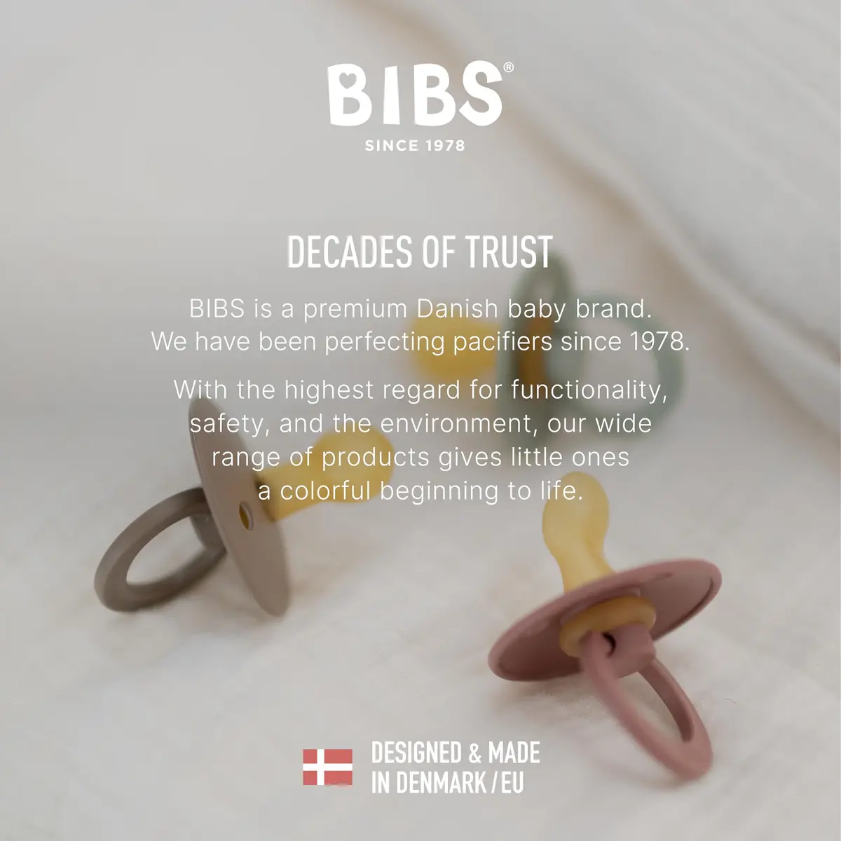 Bibs Pacifiers Blush/Ivory | Natural Rubber Baby Pacifier | 6+ Months | Made in Denmark - view 6