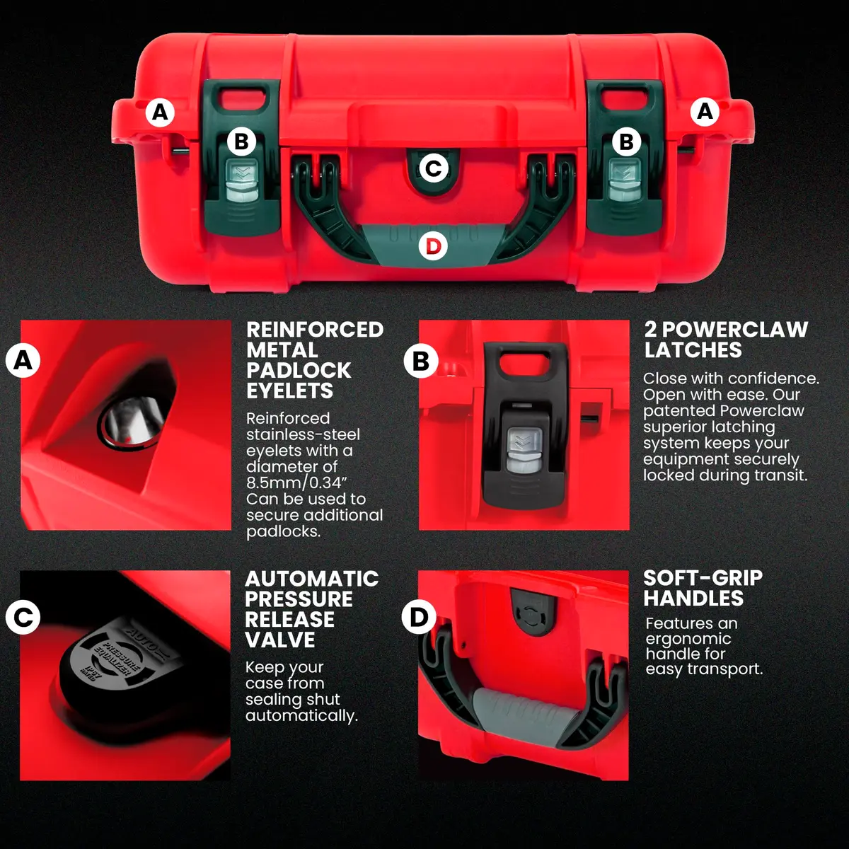 NANUK 920 Waterproof First Aid Box 15" x 10.5" x 6.2" | Impact-Resistant, Dustproof, Floats - view 4