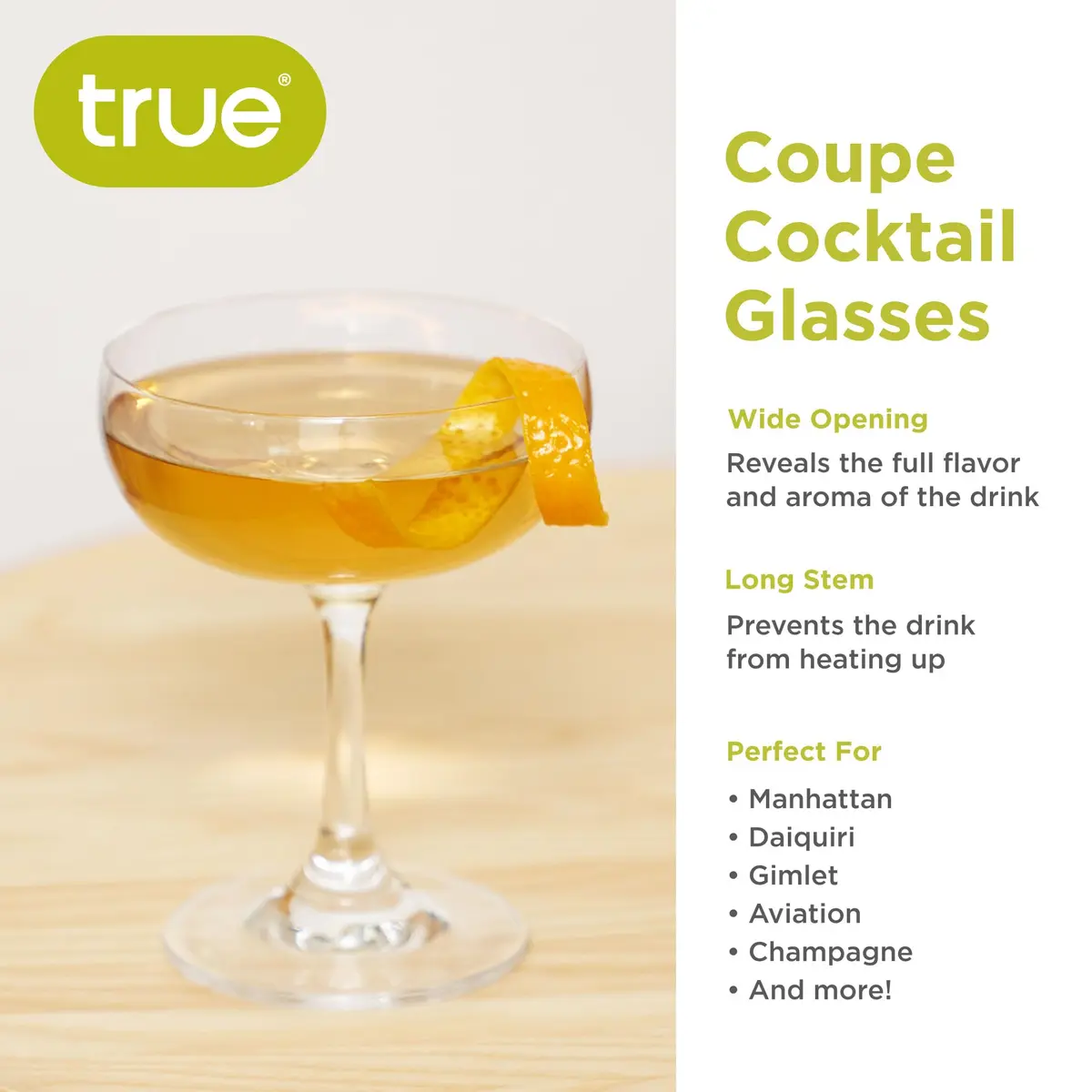 TRUE 7 oz Coupe Glass | Elegant Cocktail & Martini Glassware for Home & Wedding - view 4