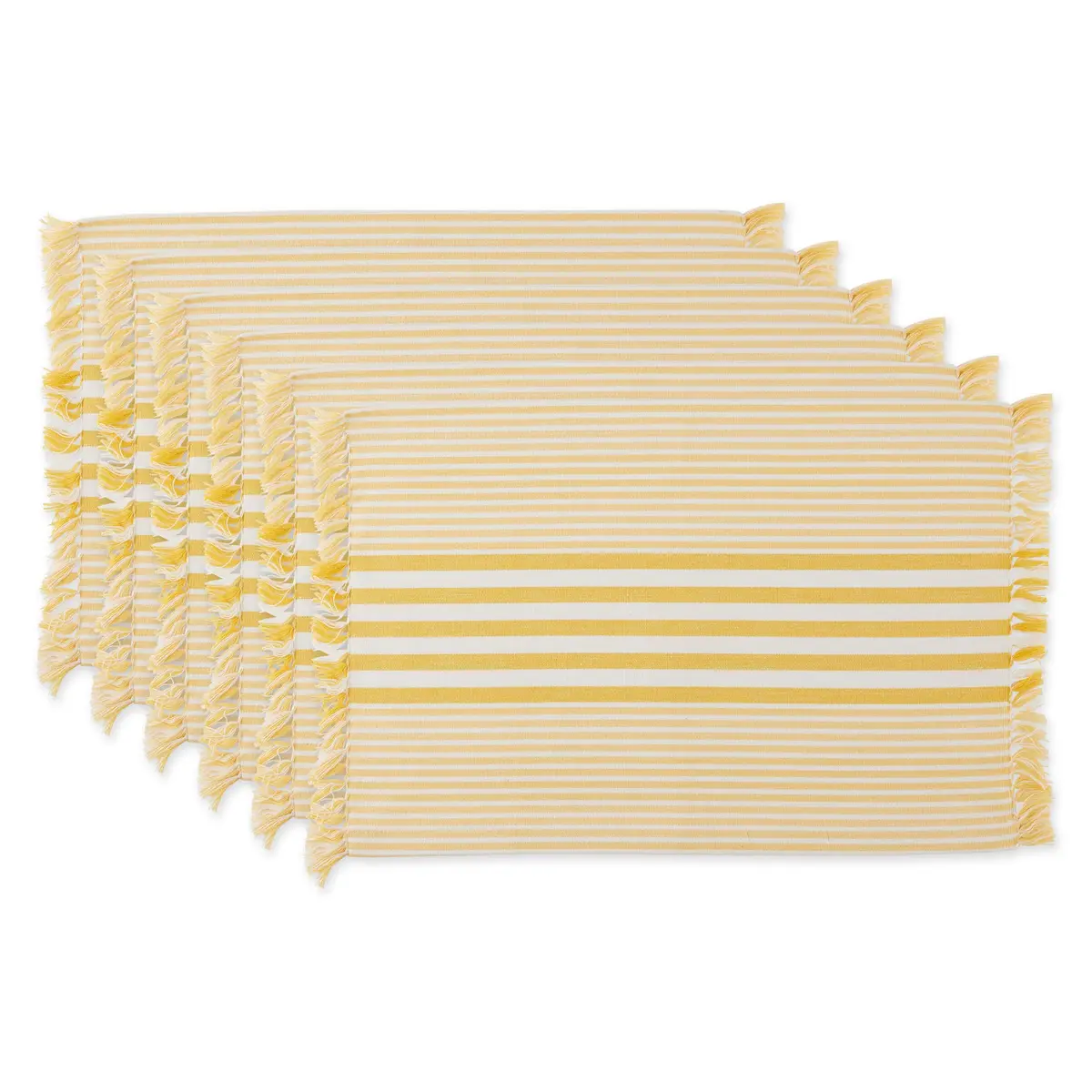 DII Multi Stripe Kitchen Tabletop Collection Placemat Set 13x19 inches (33x48 cm) - Set of 6 - main product image