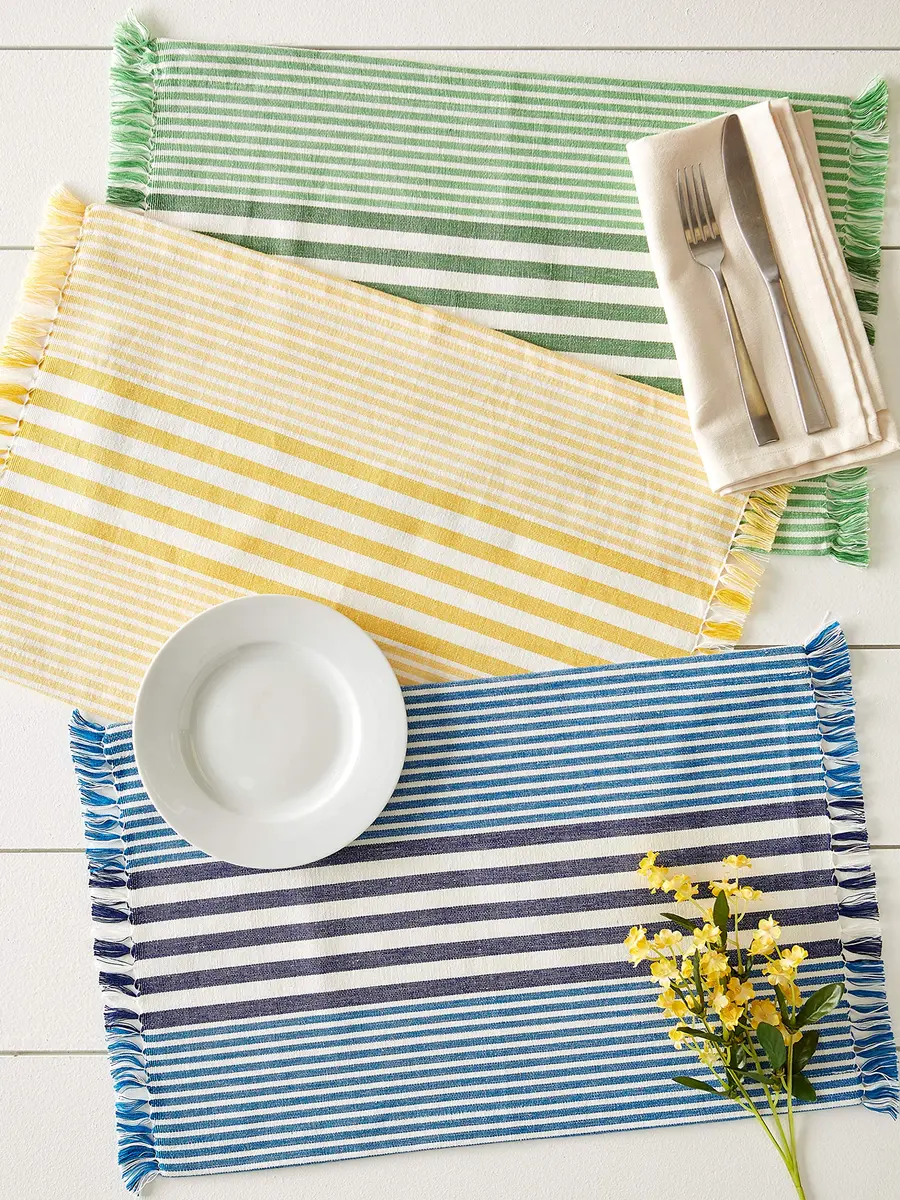 DII Multi Stripe Kitchen Tabletop Collection Placemat Set 13x19 inches (33x48 cm) - Set of 6 - view 6