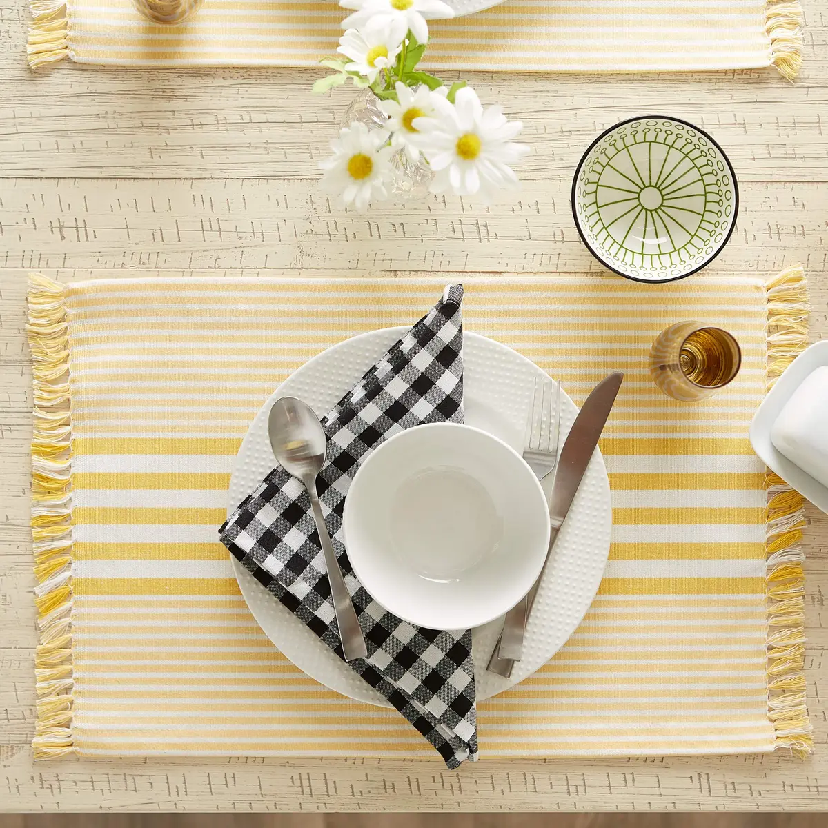 DII Multi Stripe Kitchen Tabletop Collection Placemat Set 13x19 inches (33x48 cm) - Set of 6 - view 3