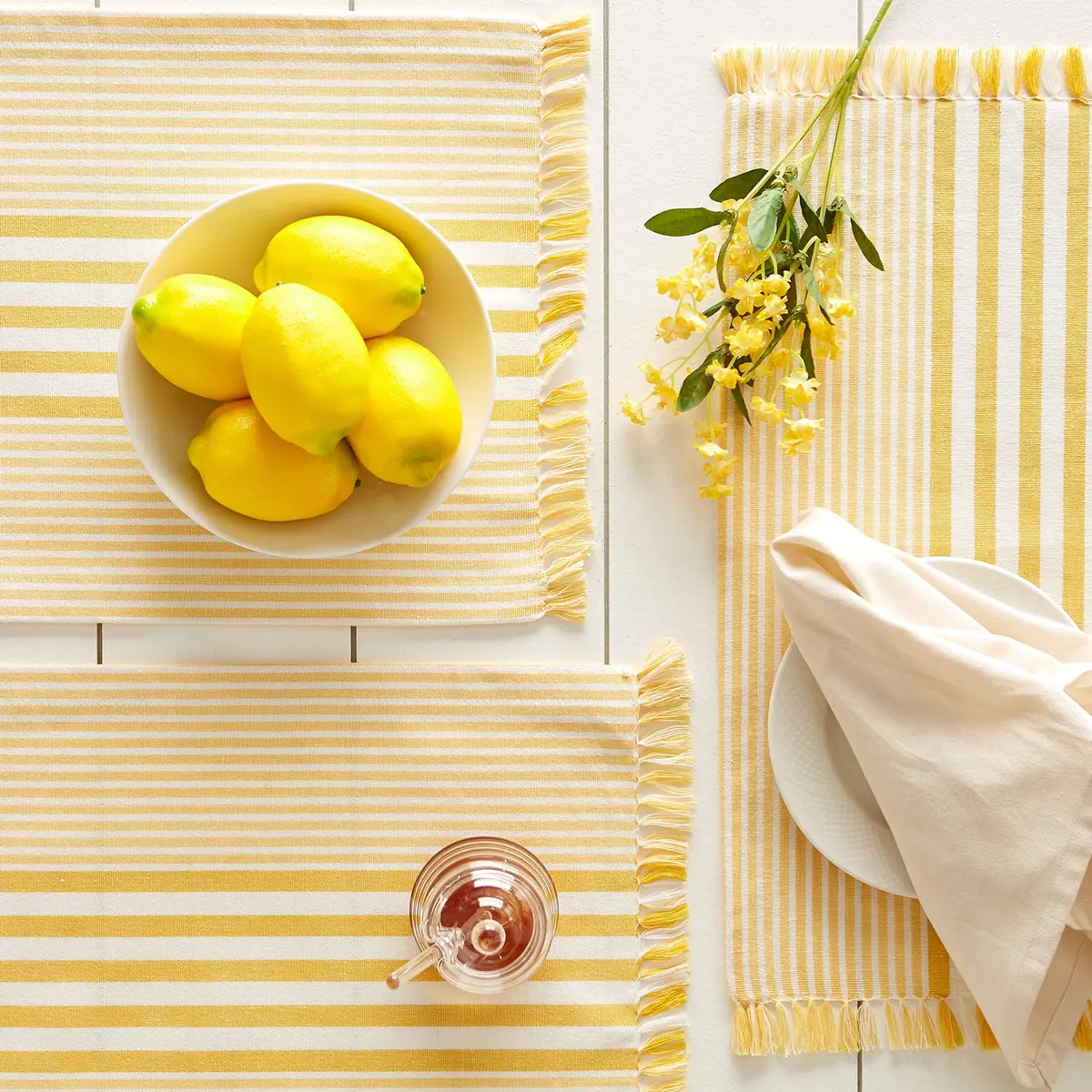 DII Multi Stripe Kitchen Tabletop Collection Placemat Set 13x19 inches (33x48 cm) - Set of 6 - view 4