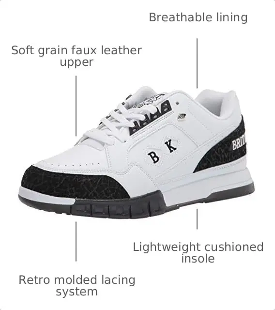 British Knights Metros Sneakers White/Black/Black Ice 10.5 US | Retro Casual Comfort - view 2