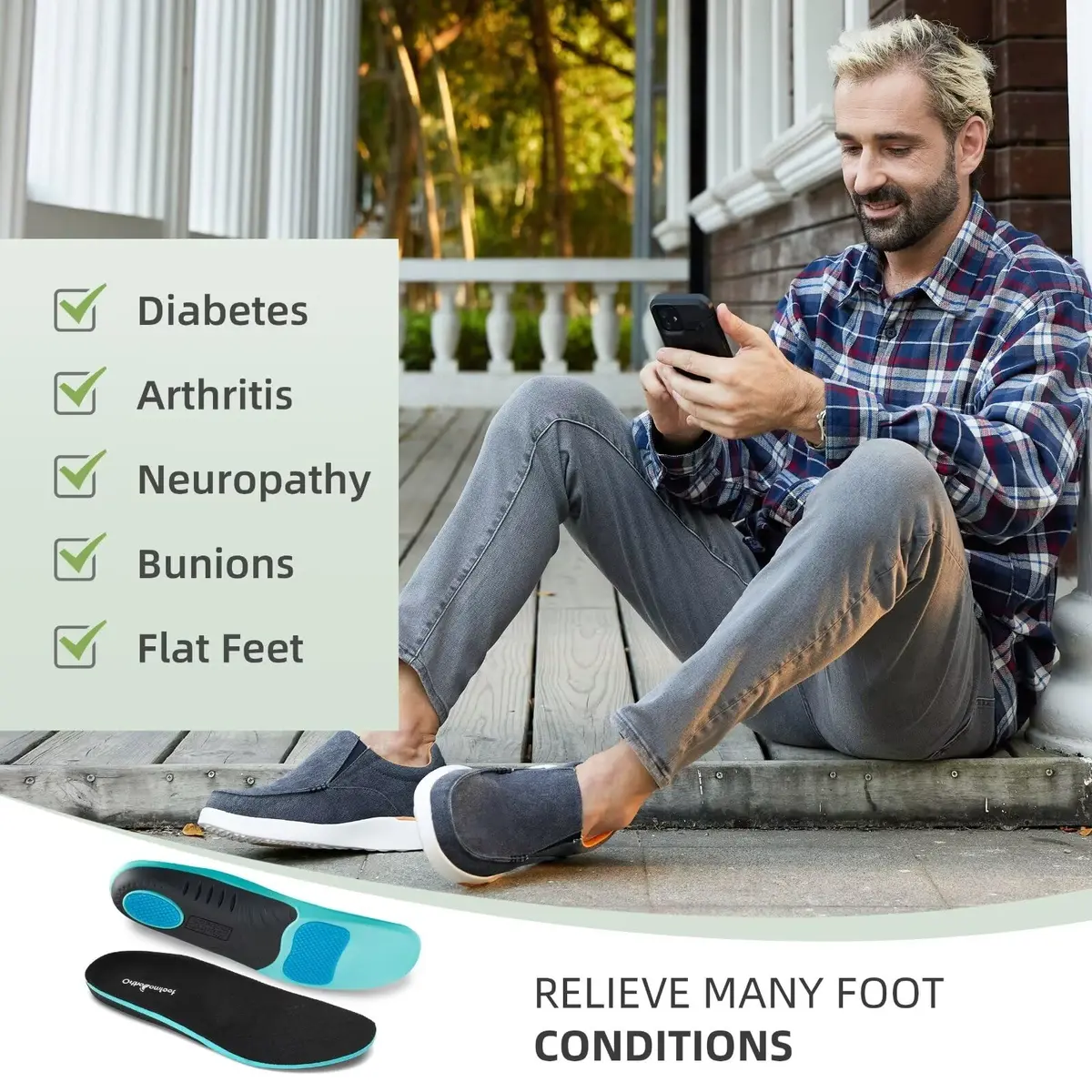 OrthoComfoot Men's Orthopedic Walking Shoes for High Arch & Plantar Fasciitis | Diabetic-Friendly Sneakers Size 9 - view 4