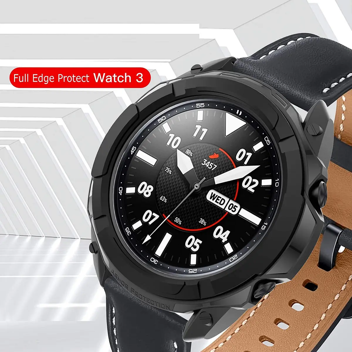 TenCloud Black Watch Case for Samsung Galaxy Watch 3 41mm/45mm | Rotatable Bezel Protector - view 3