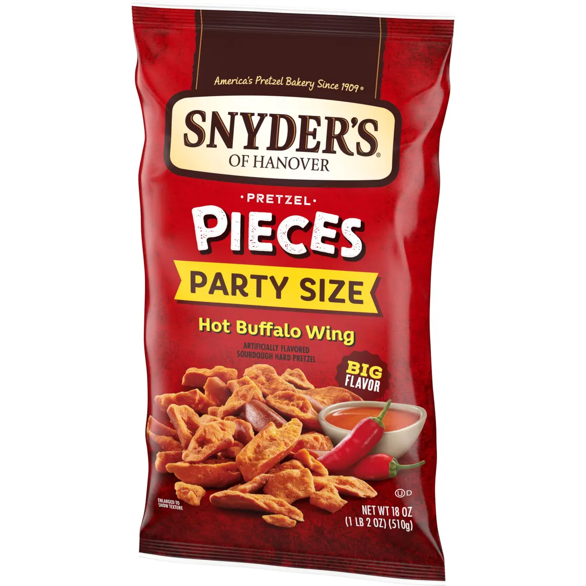 Snyder's of Hanover Hot Buffalo Wing Pretzel Pieces 18 Oz (510 g) | Bold Flavor & Crunchy Sourdough - view 6