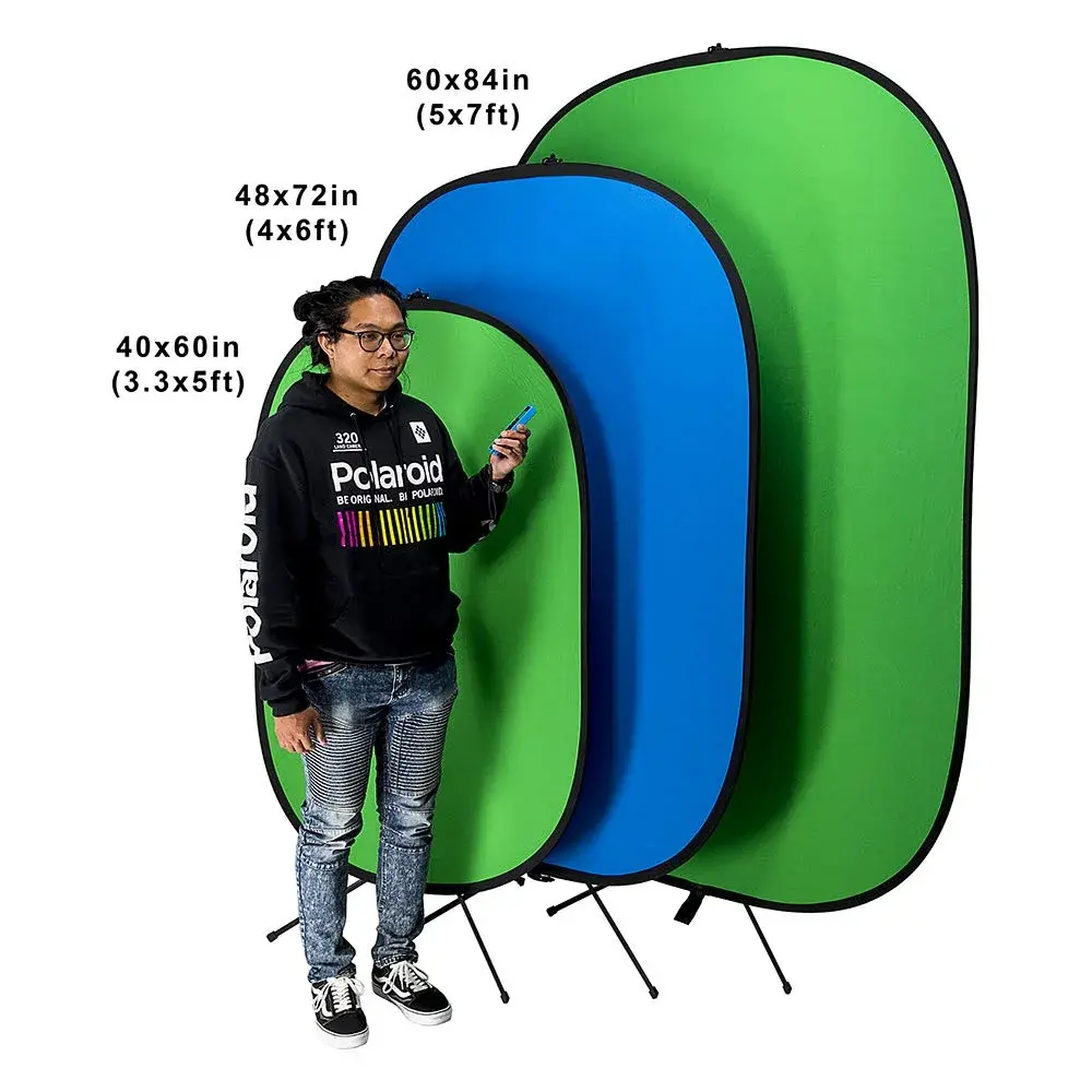 Fotodiox Pro 40x60in (3.3x4ft) 2-in-1 Green and Blue Collapsible Background Panel - view 4