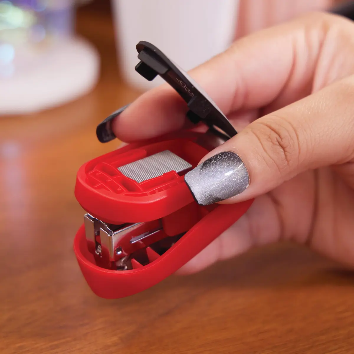 Swingline Tot Mini Stapler 12 Sheets | Built-in Remover & Storage, Rio Red - view 4