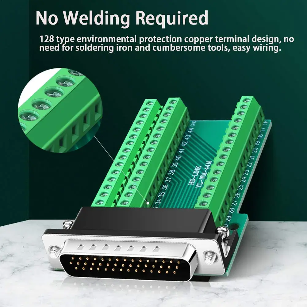 ANMBEST DB44 Solderless Serial to 44 Pin Port Terminal Male Adapter | 2A 24V Rated - view 2