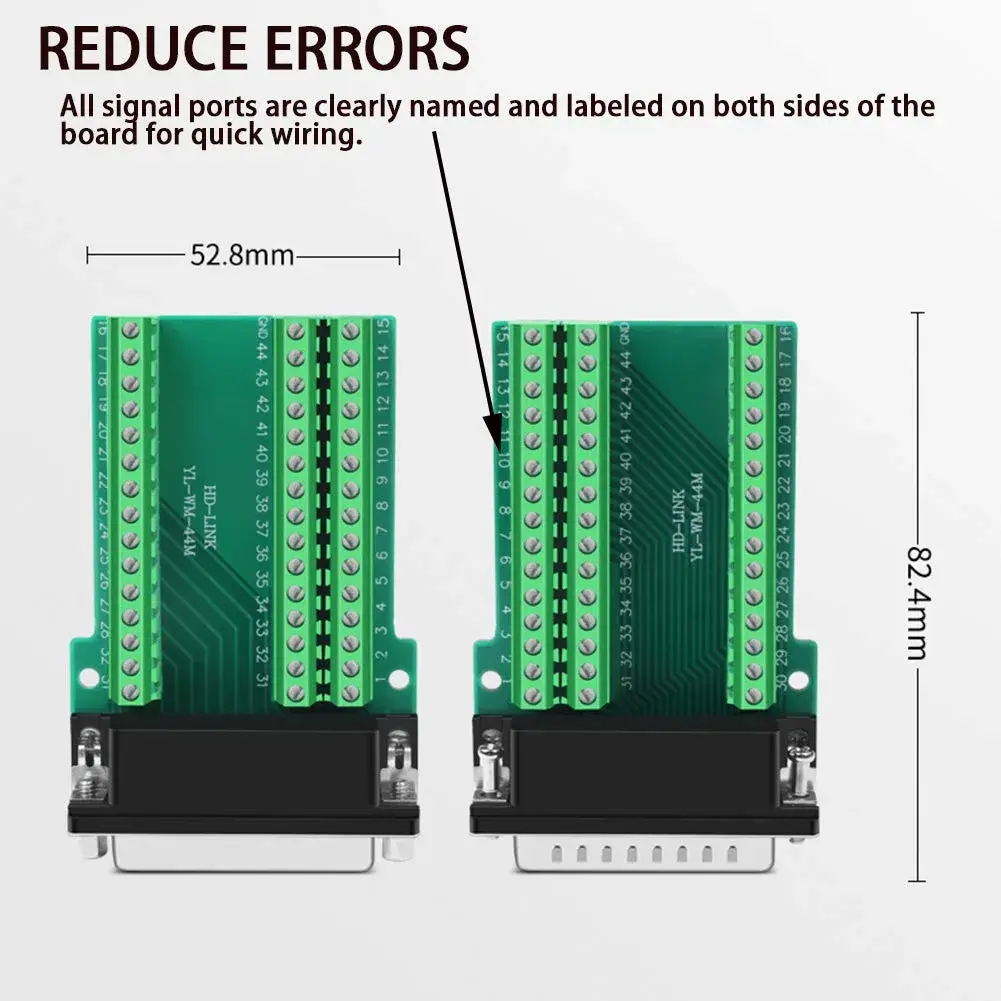 ANMBEST DB44 Solderless Serial to 44 Pin Port Terminal Male Adapter | 2A 24V Rated - view 4