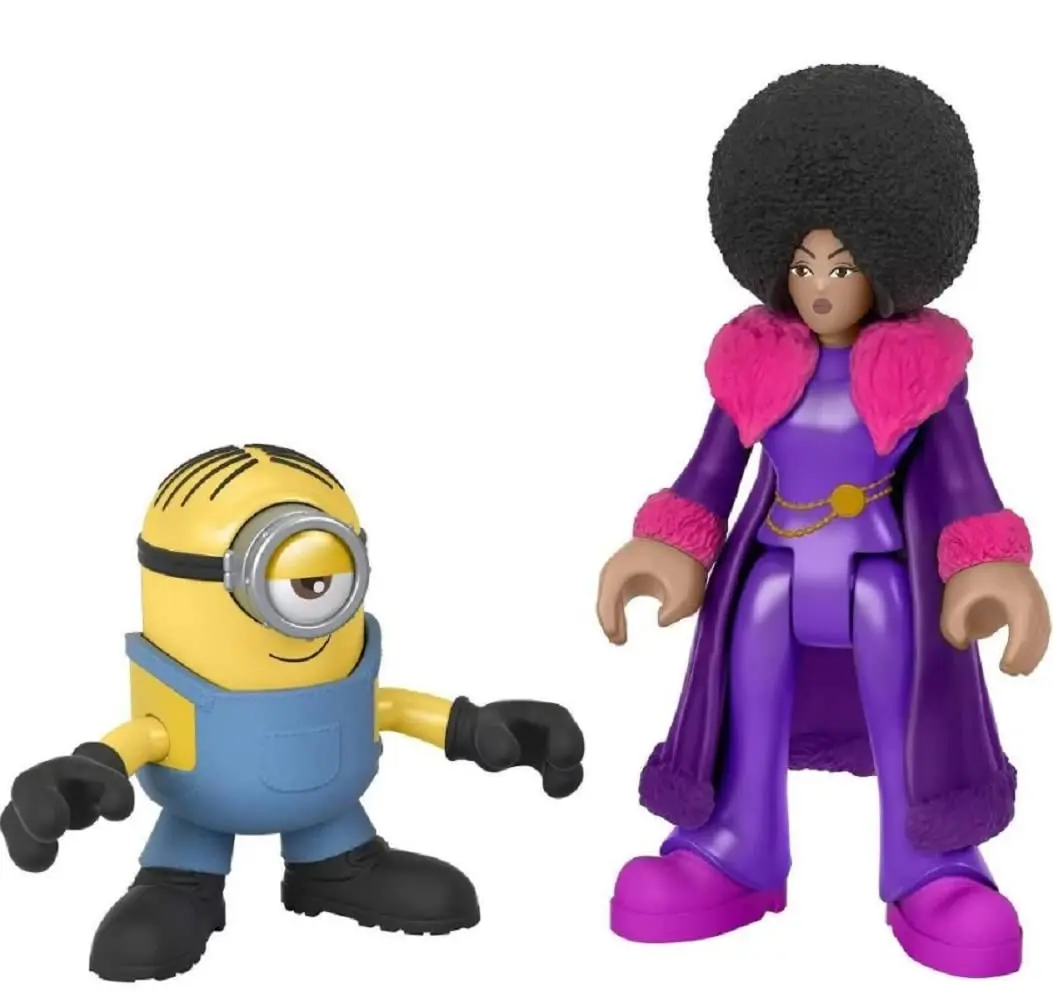 IMAGINEXT Minions Stuart & Belle Bottom Action Figures | Poseable 2-Inch Figures for Kids Ages 3-8 - main product image