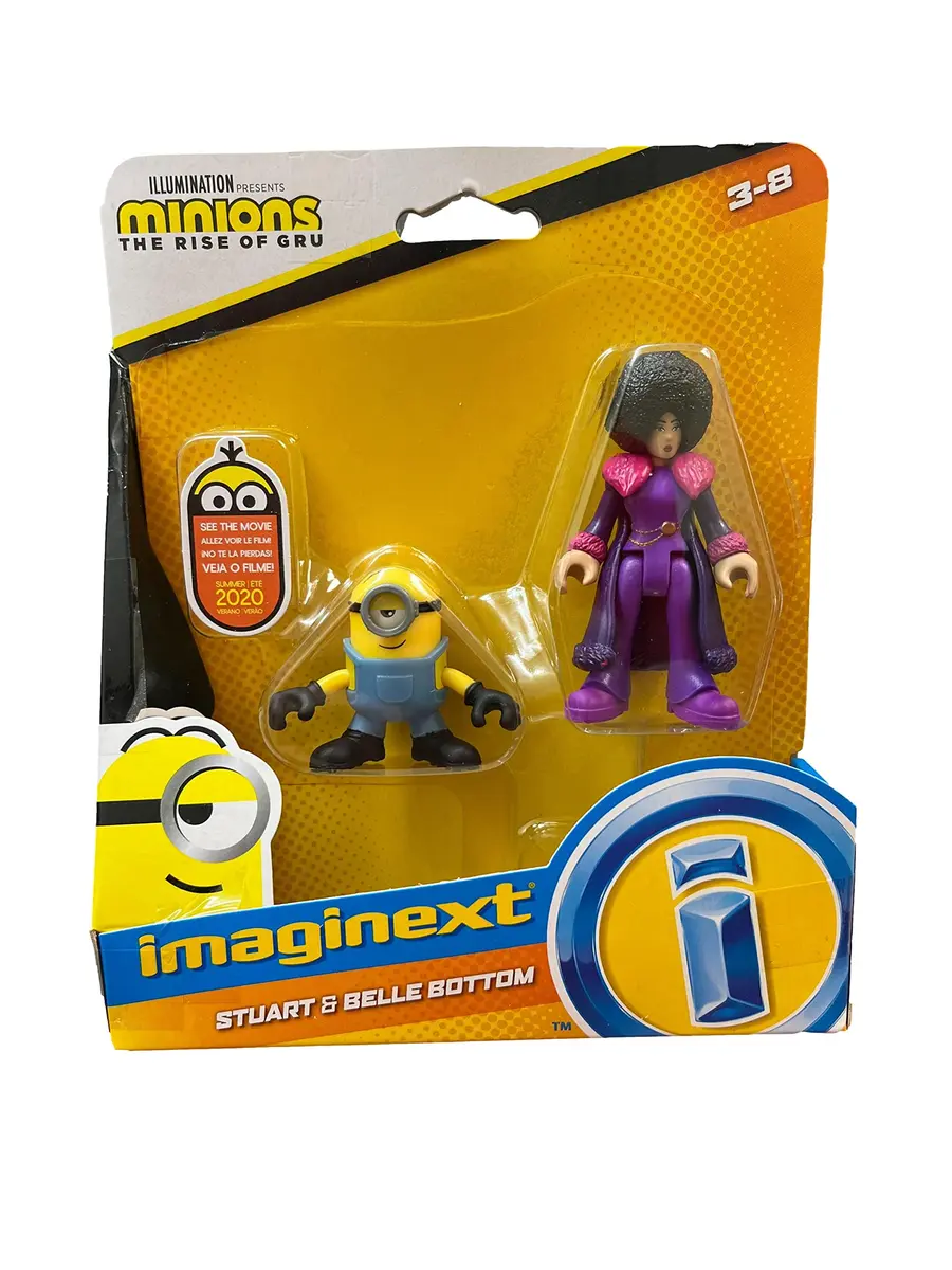 IMAGINEXT Minions Stuart & Belle Bottom Action Figures | Poseable 2-Inch Figures for Kids Ages 3-8 - view 2