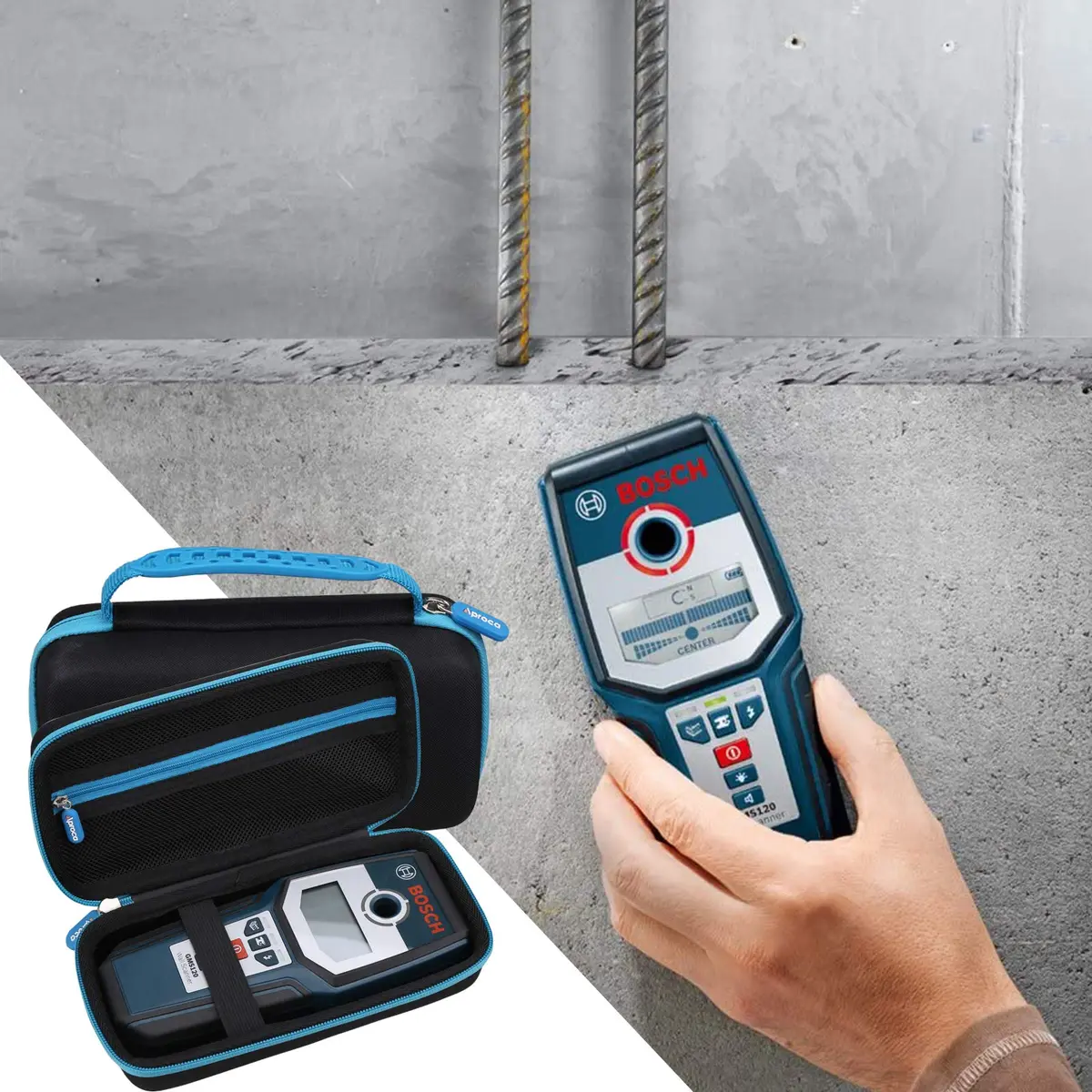 Aproca Hard Storage Travel Case for Bosch GMS120 Scanner | Blue - view 6