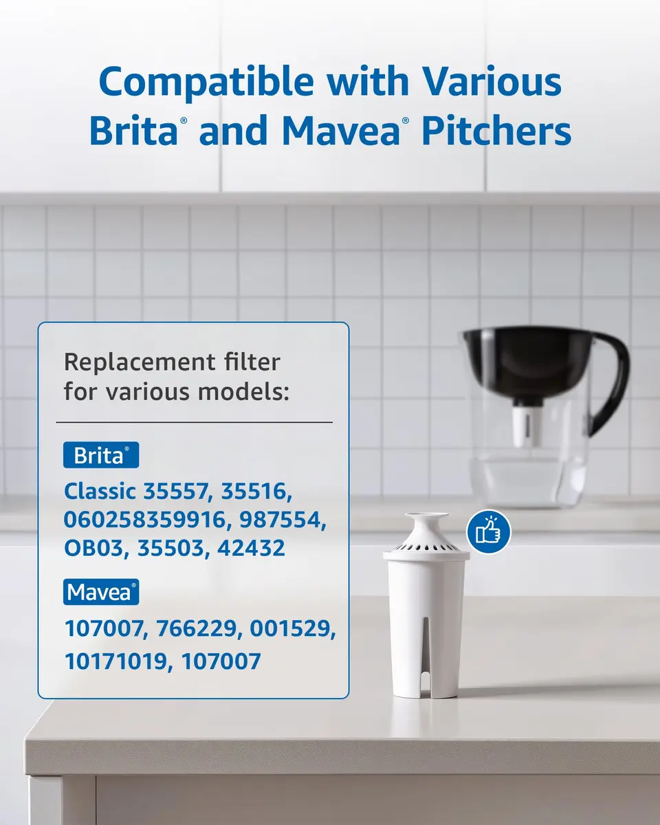 Filterlogic Water Filter Replacement for Brita® Classic 35557, OB03, 3 Pack | NSF Certified Multistage Filtration for Pure Water - view 8