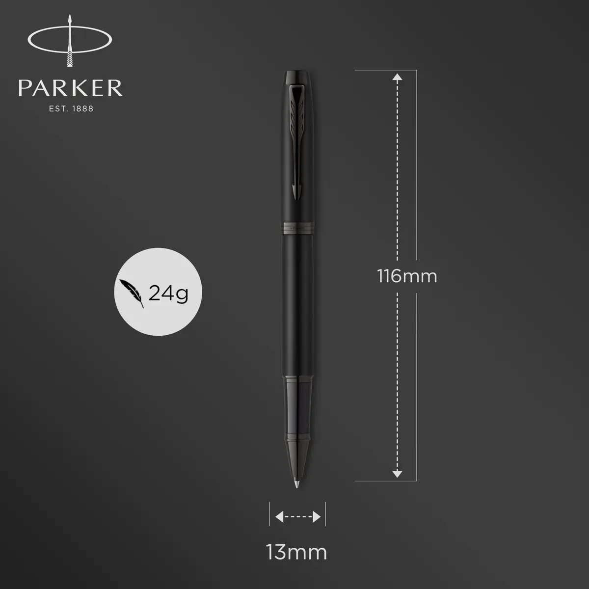 Parker IM Rollerball Pen, Fine Point, Matte Black, 0.9mm | Smooth Writing for Professionals - view 3