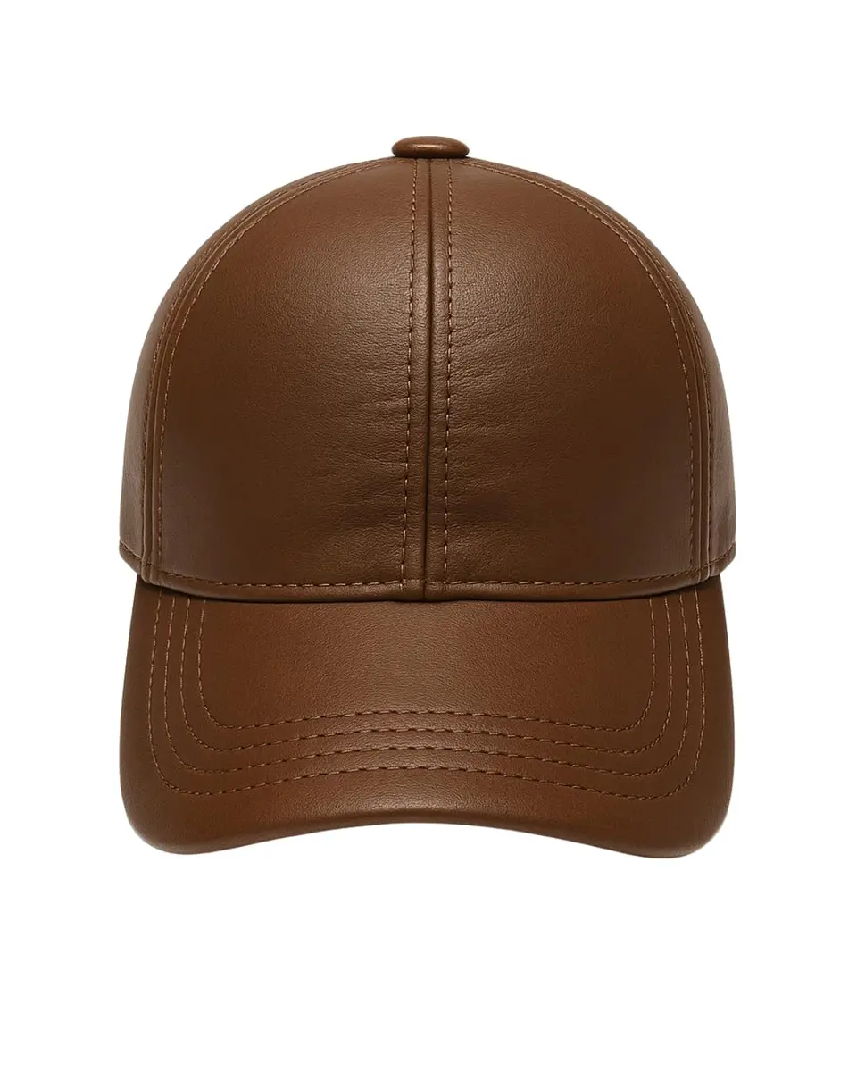 Mumcu's Leather Baseball Cap Sheepskin Adjustable Classic Referee Snapback Hat (Brown, 56-60cm) - view 2
