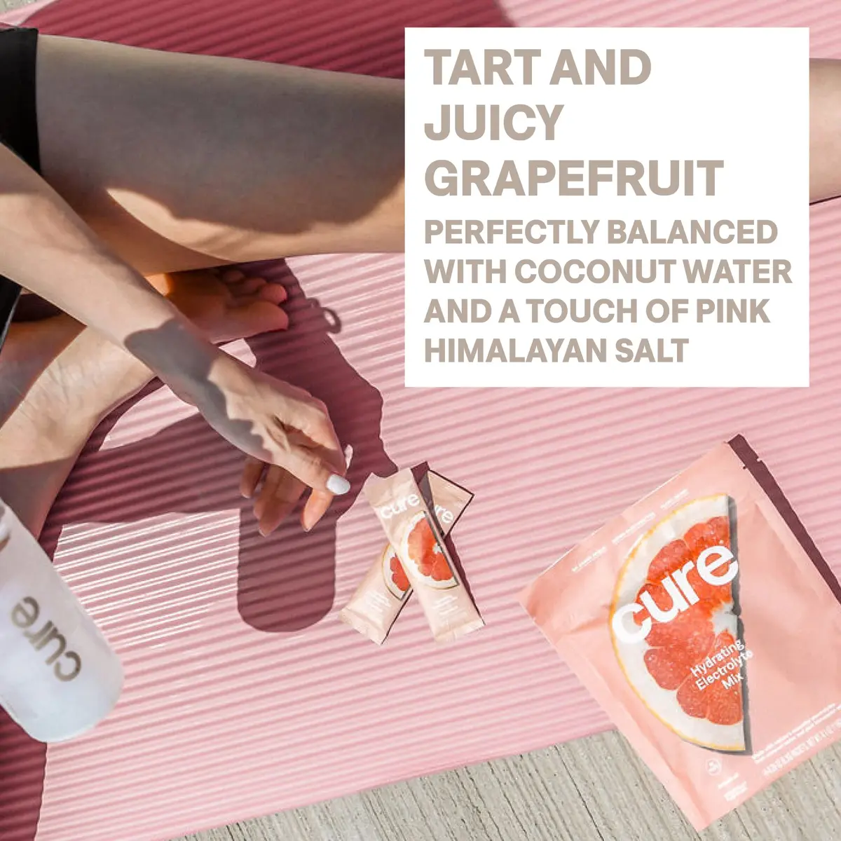 Cure Hydration Electrolyte Drink Powder Grapefruit 14 Packets | 4x Electrolytes, No Added Sugar, WHO-ORS Based - view 5