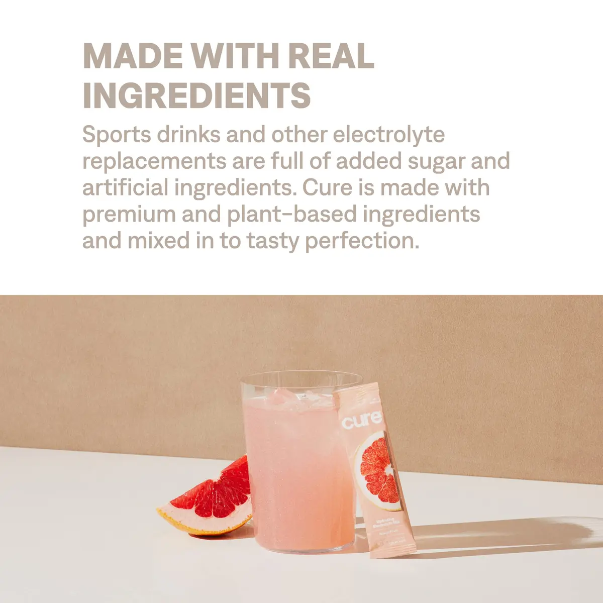 Cure Hydration Electrolyte Drink Powder Grapefruit 14 Packets | 4x Electrolytes, No Added Sugar, WHO-ORS Based - view 7