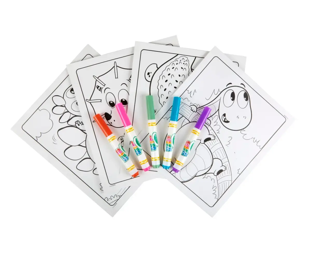 Crayola Color Wonder Prehistoric Pals Dinosaur Coloring Pages & Markers Set | Mess-Free Toddler Travel Activity - view 5