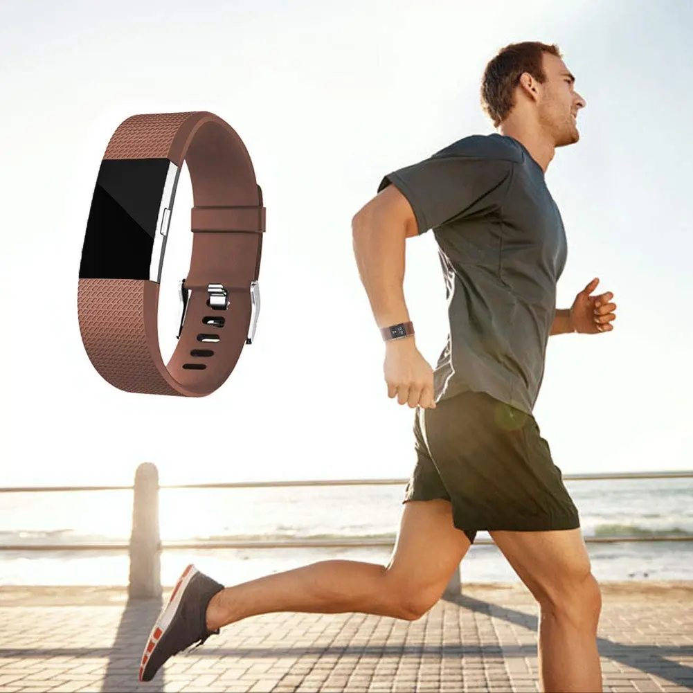 Yuuol Replacement Bands for Fitbit Charge 2, Silicone Classic Bands for Fitbit Charge 2 (Large, Brown) | Adjustable & Waterproof - view 5