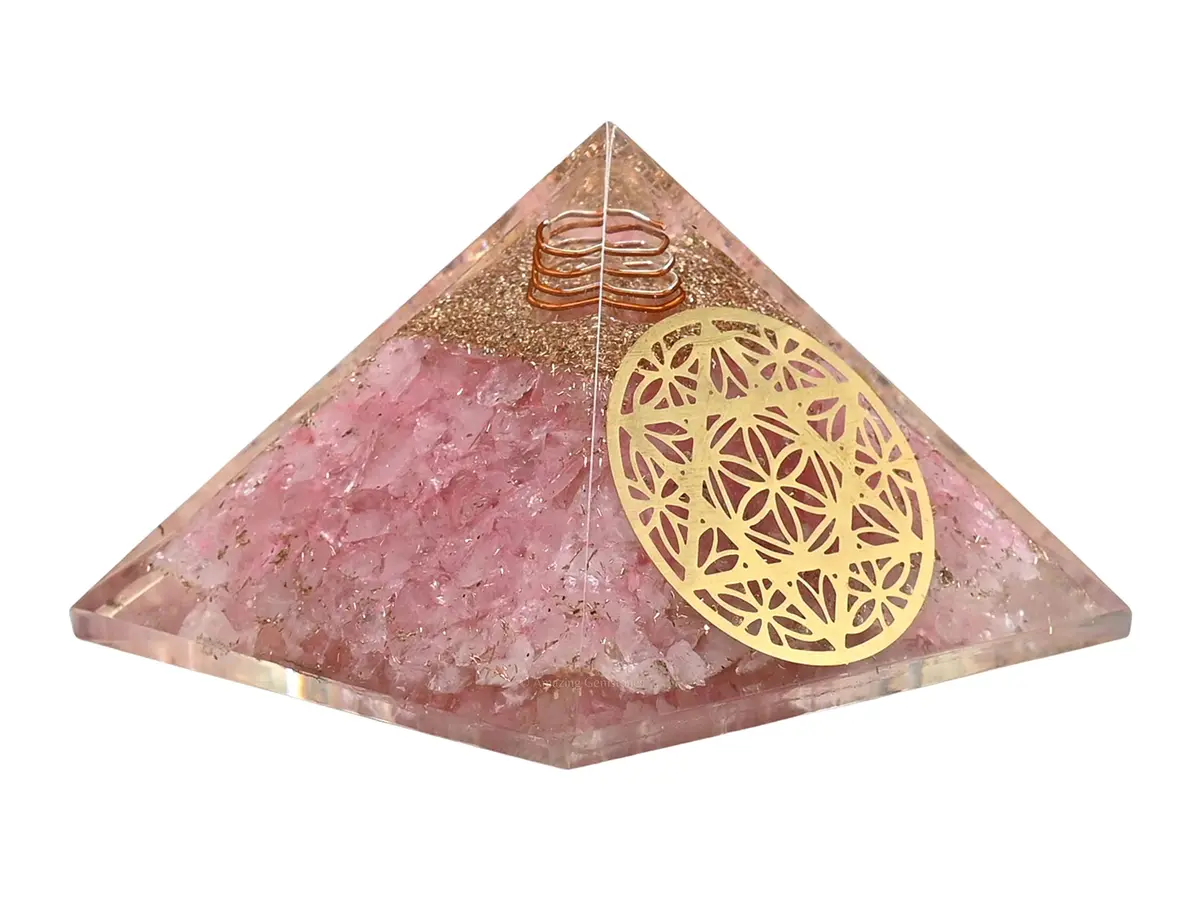 Amazing Gemstone Large Rose Quartz Orgone Pyramid Crystal, Star of David | Positive Energy Healing - main product image