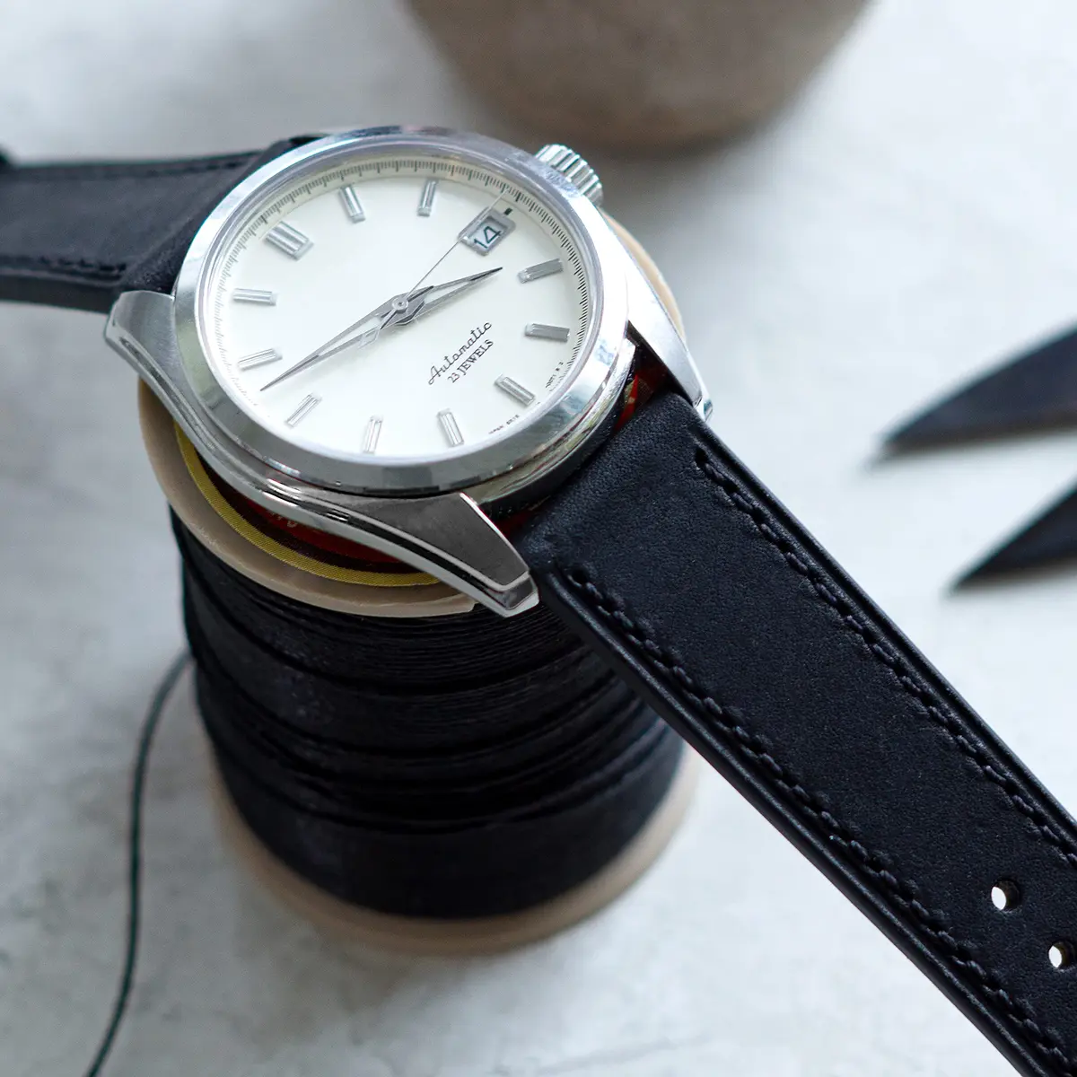 Benchmark Basics Quick Release Leather Watch Band - Premium Italian Full Grain Leather, 20mm | Classic Style & Easy Swap - view 4