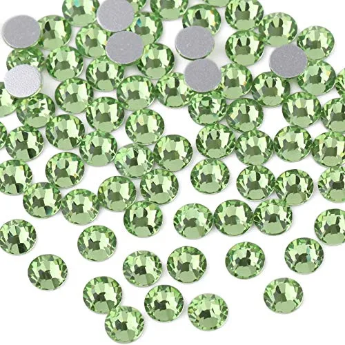BEADSLAND Flat Back Crystal Rhinestones Round Gems Light Green SS12 (1440pcs, 3.0-3.2mm) | USA Import for Crafts & Nail Art - main product image