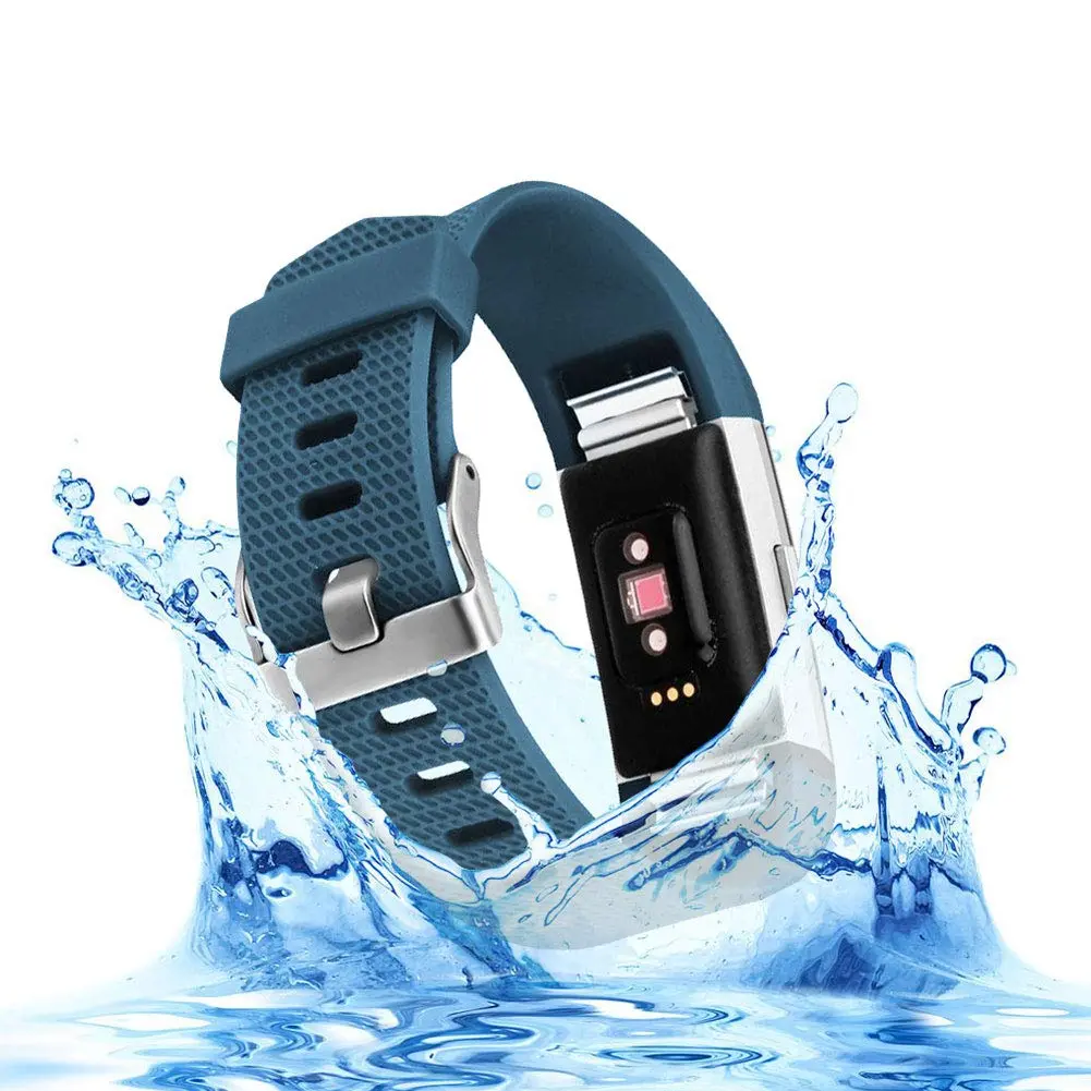 Yuuol Replacement Bands for Fitbit Charge 2, Small (14.0-16.5 cm / 5.5"-6.7") Classic Silicone Band | Waterproof & Sweat-Resistant - view 3