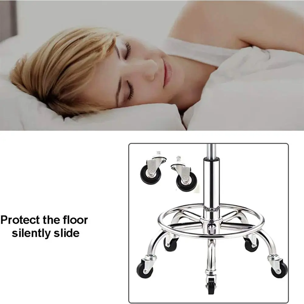 ZHOUXIAO Heavy Duty Rolling Stool with Wheels, Adjustable Swivel Seat 29cm (11.4") | 440 lbs Capacity, Stainless Steel - view 6