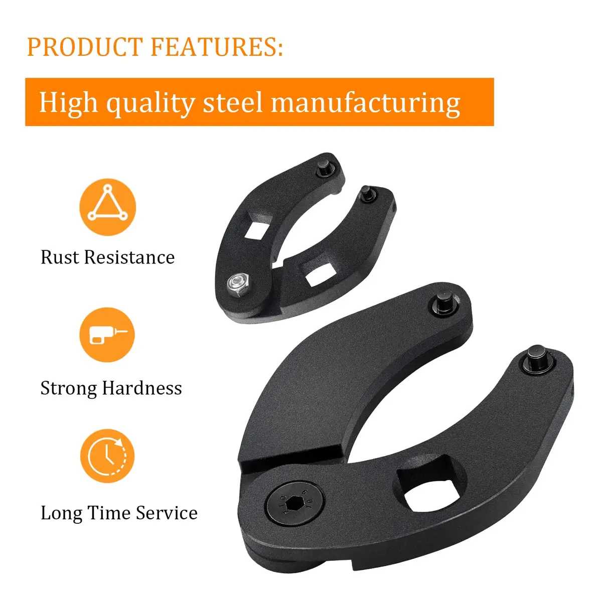 IVARKEY Adjustable Gland Nut Wrench Set for Hydraulic Cylinders | Universal Set of 2, Reversible, Alloy Steel, Silver - view 4