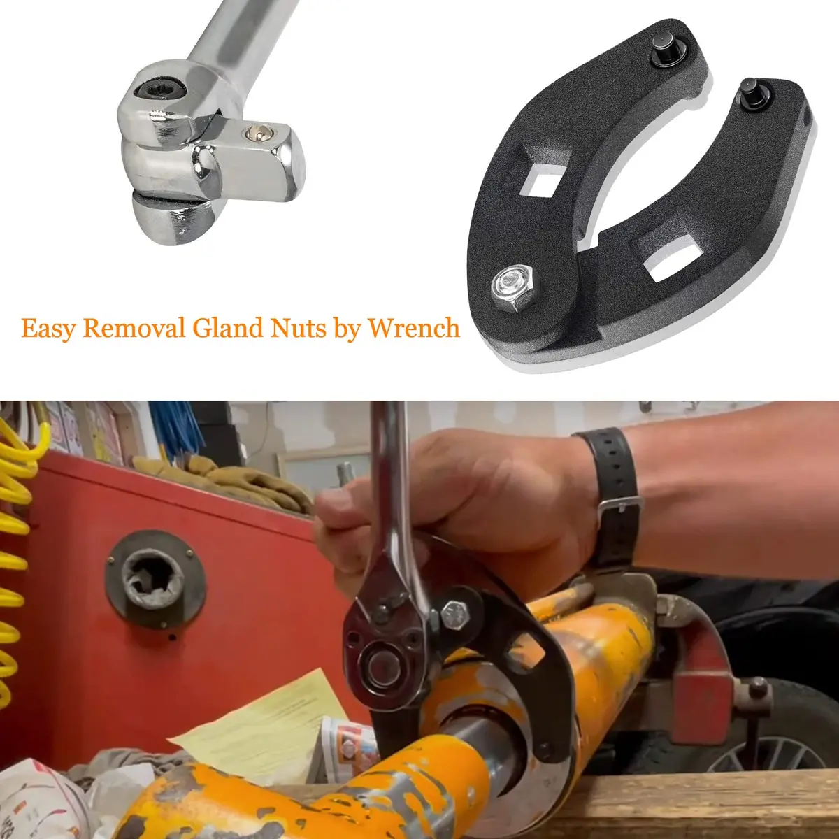 IVARKEY 7463 Adjustable Gland Nut Wrench 1/4" & 7/32" Pin Holes | Small Hydraulic Gland Nut Tool - view 5