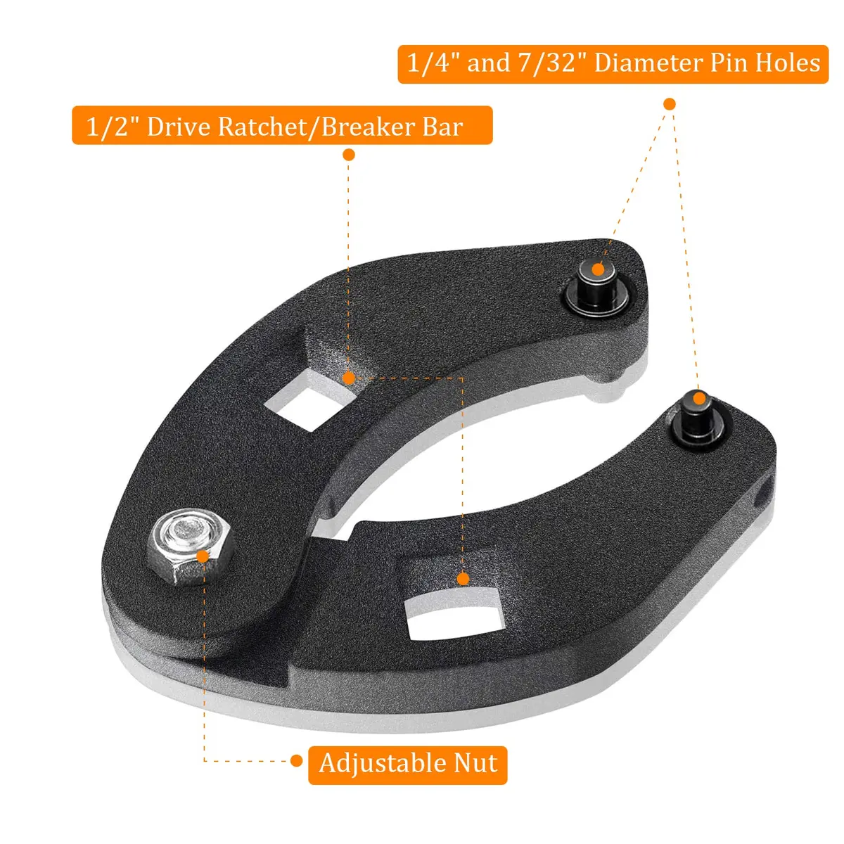IVARKEY 7463 Adjustable Gland Nut Wrench 1/4" & 7/32" Pin Holes | Small Hydraulic Gland Nut Tool - view 2