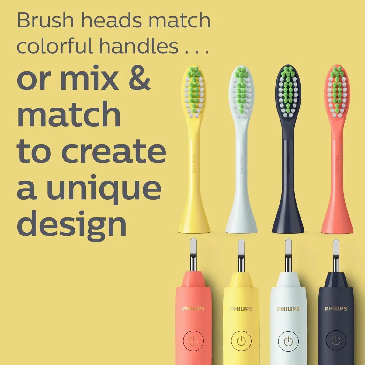 Philips Sonicare One Replacement Brush Heads, 2-Pack, Yellow | Micro-vibrations for Brighter Smiles - view 5