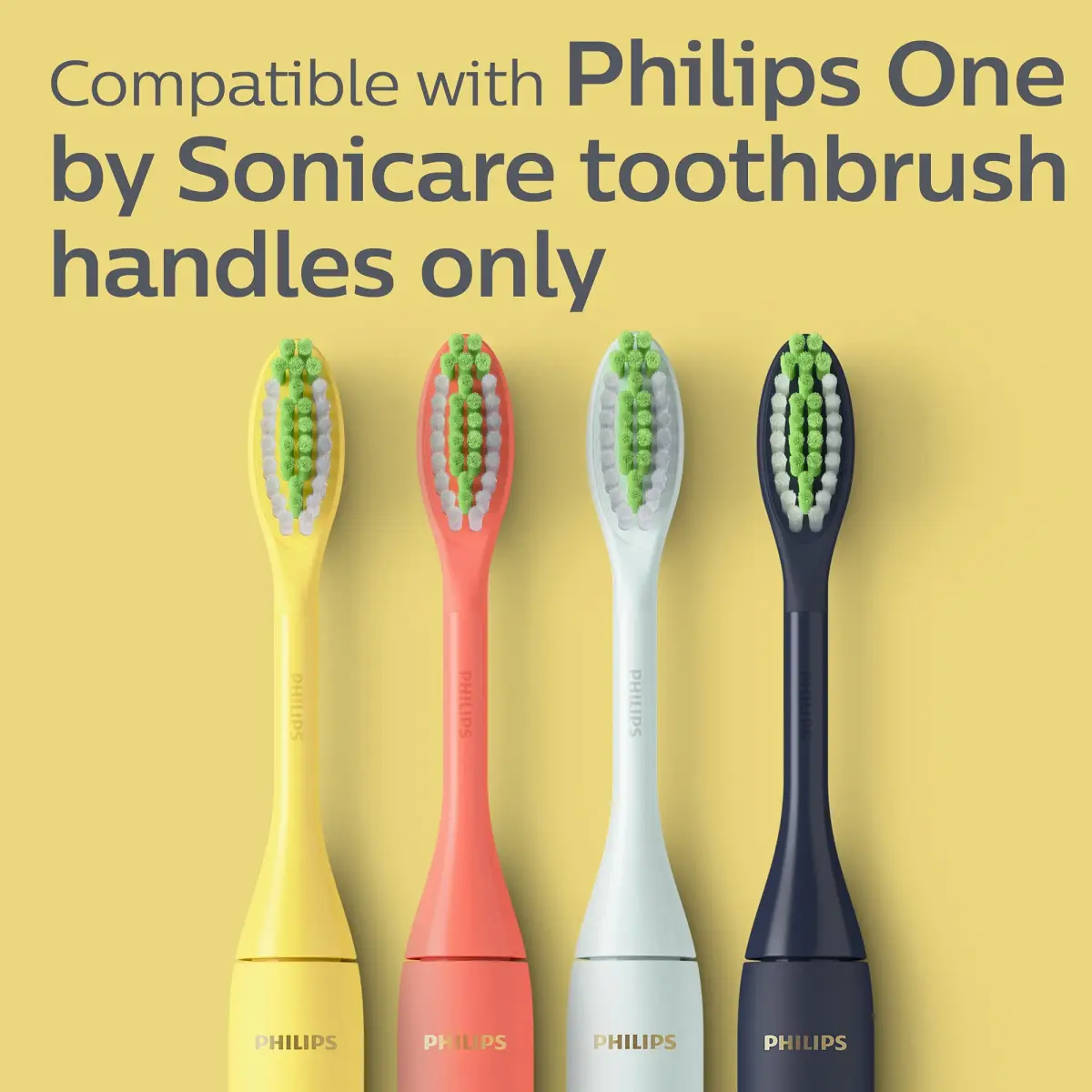 Philips Sonicare One Replacement Brush Heads, 2-Pack, Yellow | Micro-vibrations for Brighter Smiles - view 3
