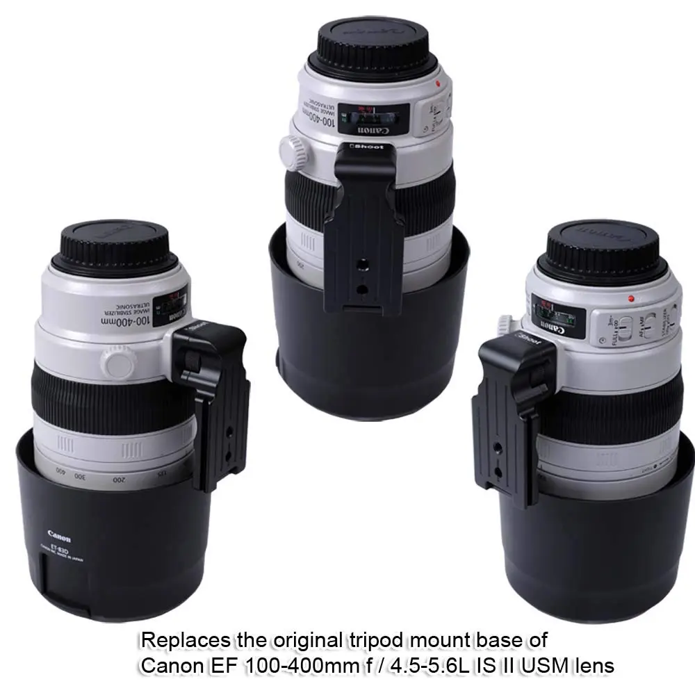iShoot Lens Collar Foot Tripod Mount Ring Base for Canon EF 100-400mm f/4.5-5.6L IS II USM | Quick Release Plate, CNC Aluminum - view 6